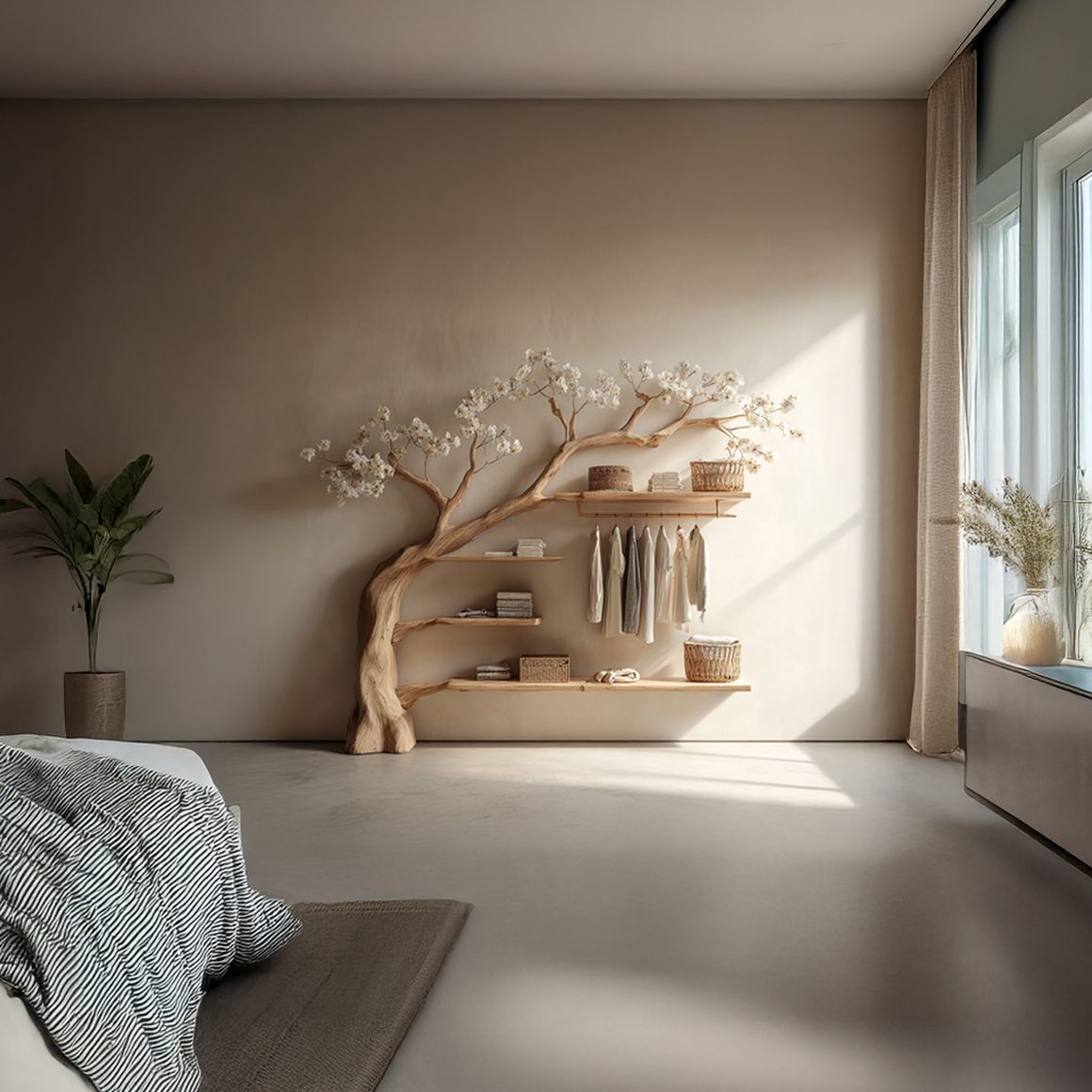 Rustic Tree Wardrobe Bedroom SINLSATB283SHNA