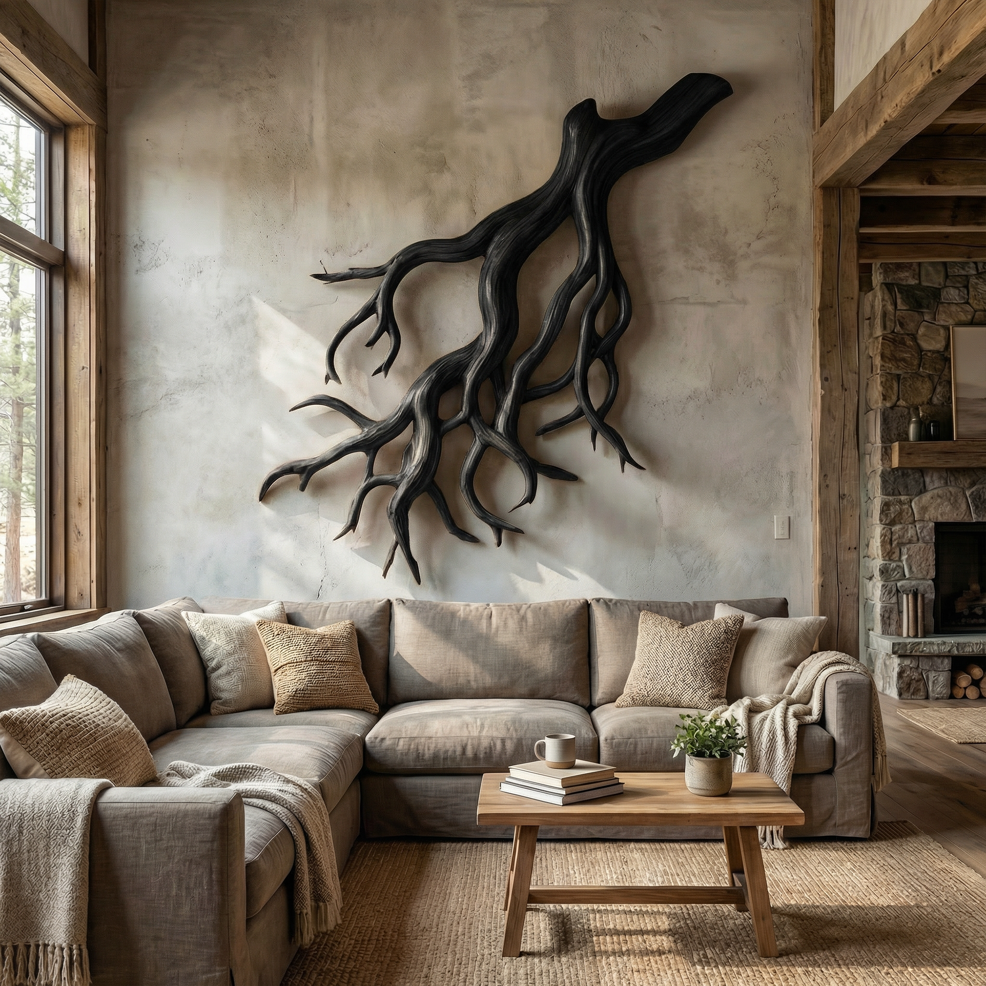 Rustic Tree Root Wall Art Living Room And Lounge SINLKIWD056