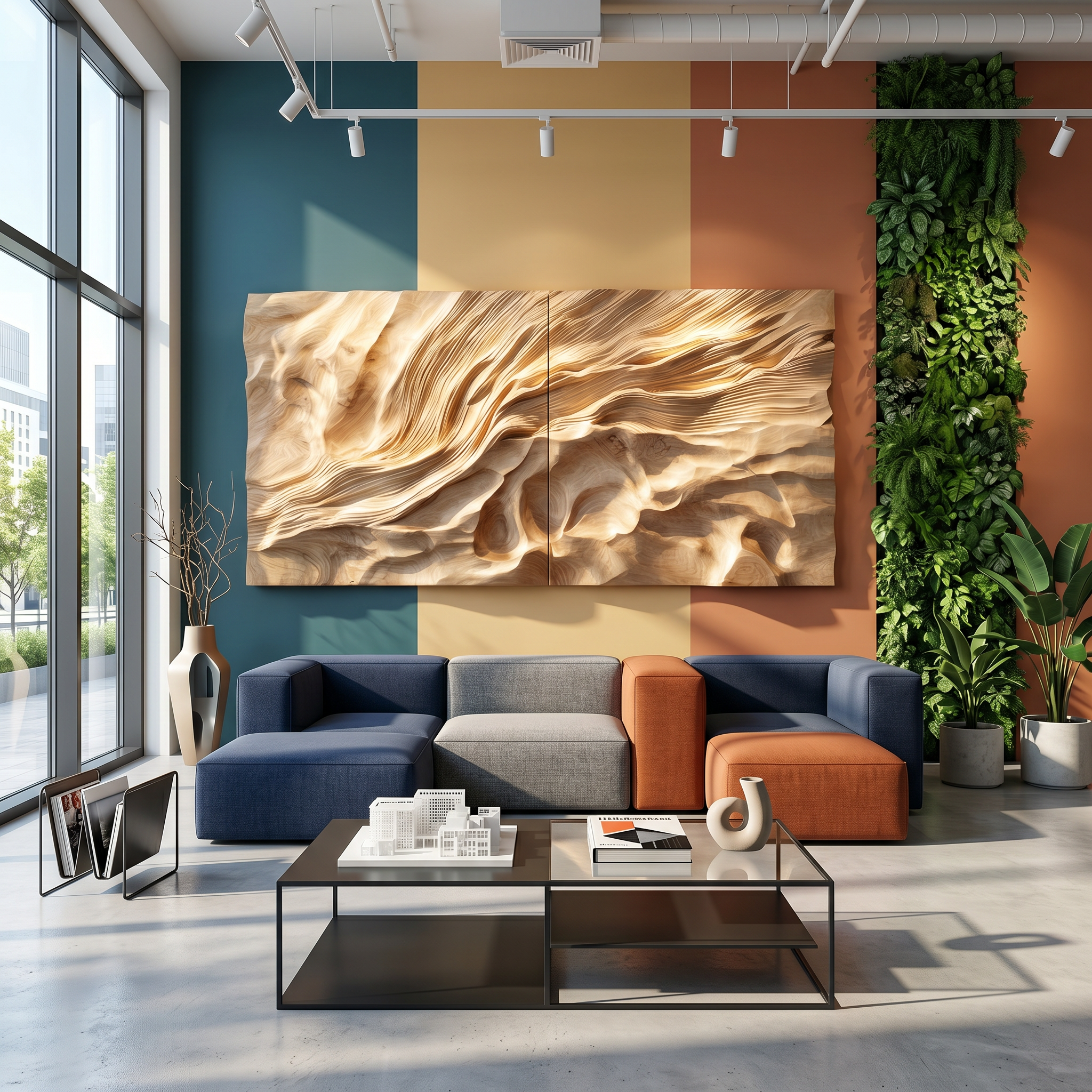 Organic Flowing Wave Wood Wall Art Spa Bathroom Retreat Decor SILDTTRWA102
