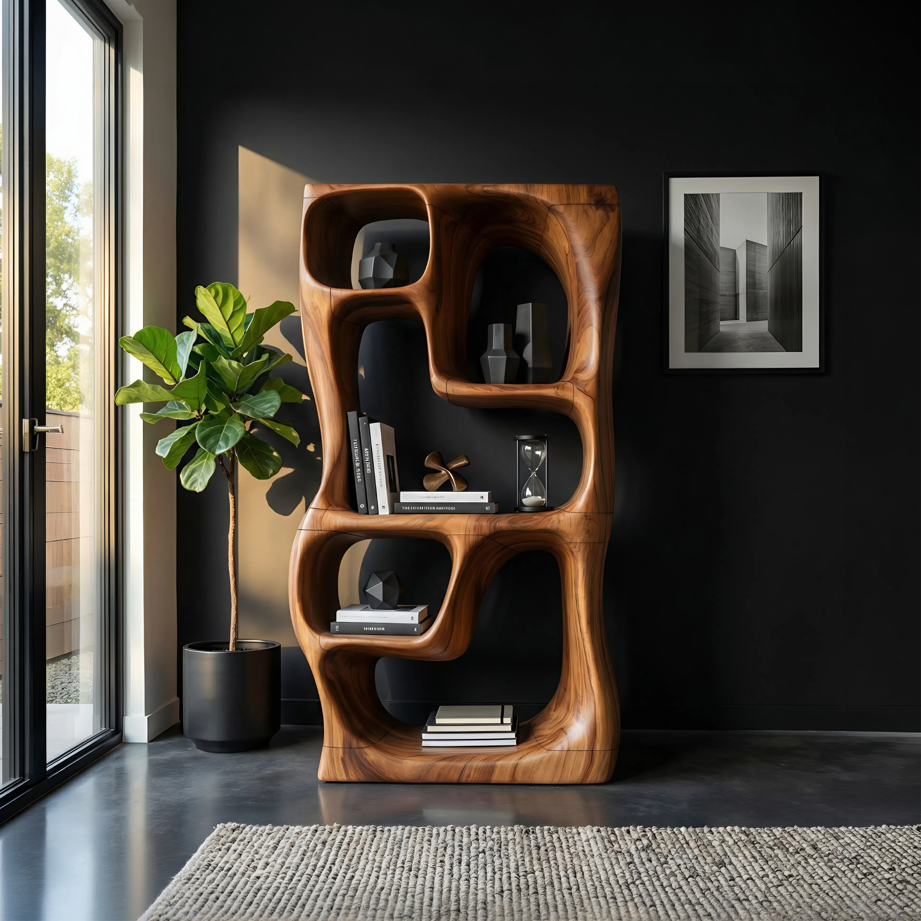 Modern Handcrafted Bookshelf Storage Organizer For Small Apartment SILDTTNBS019
