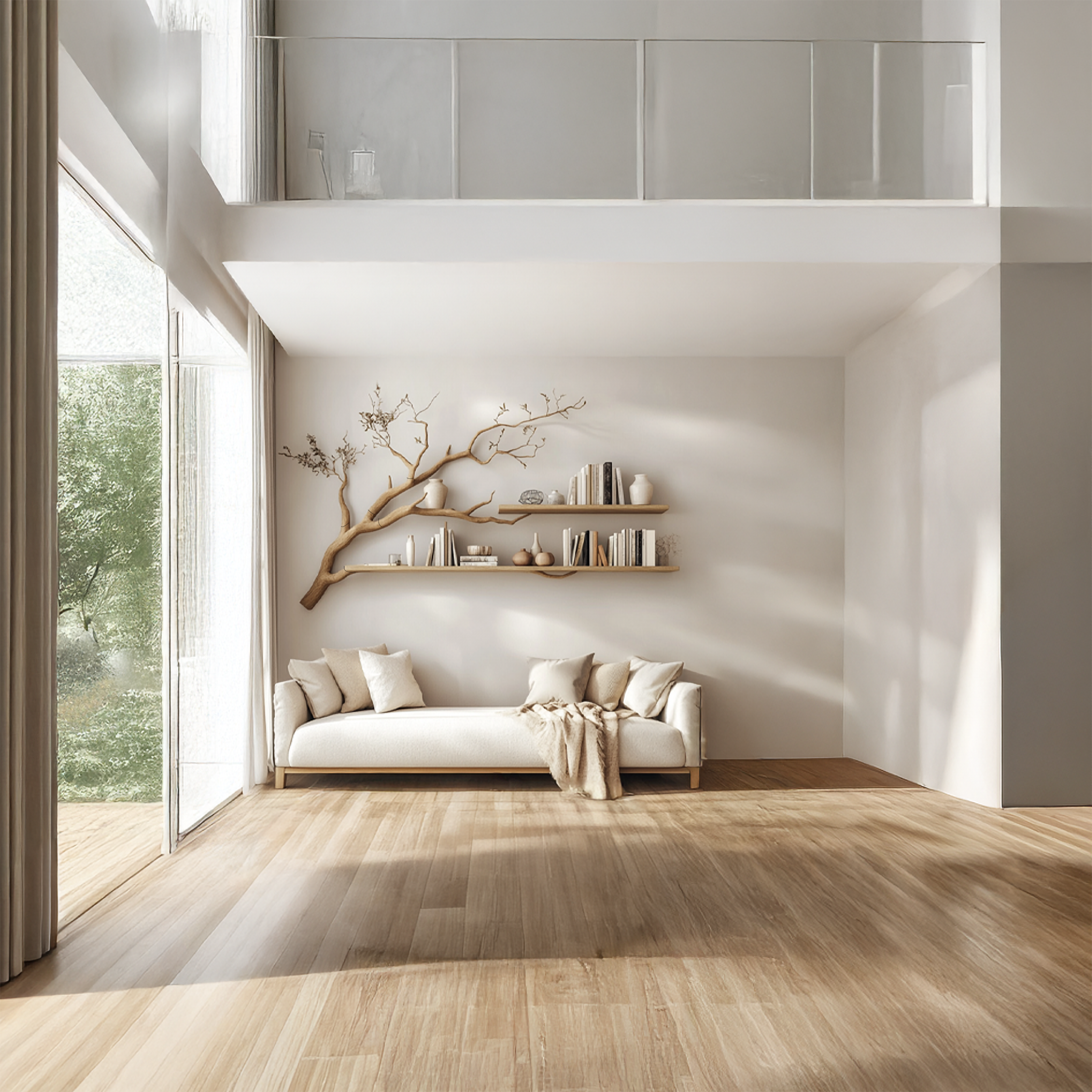 Rustic Organic Tree Shelf Artistic Natural Living Space SINLSATBS053