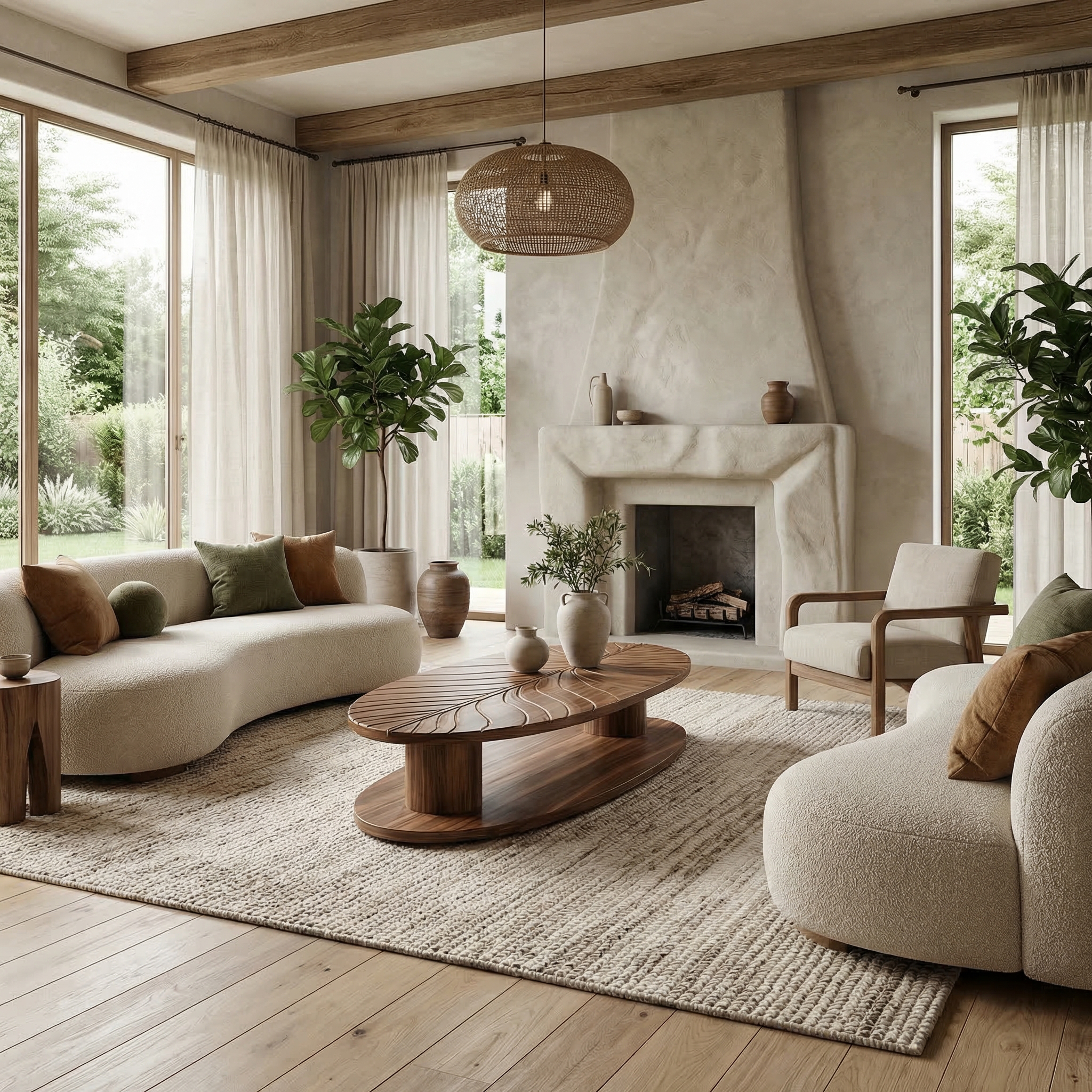Scandinavian Minimalist Solid Wood Coffee Table For Living Room SINLSACF336