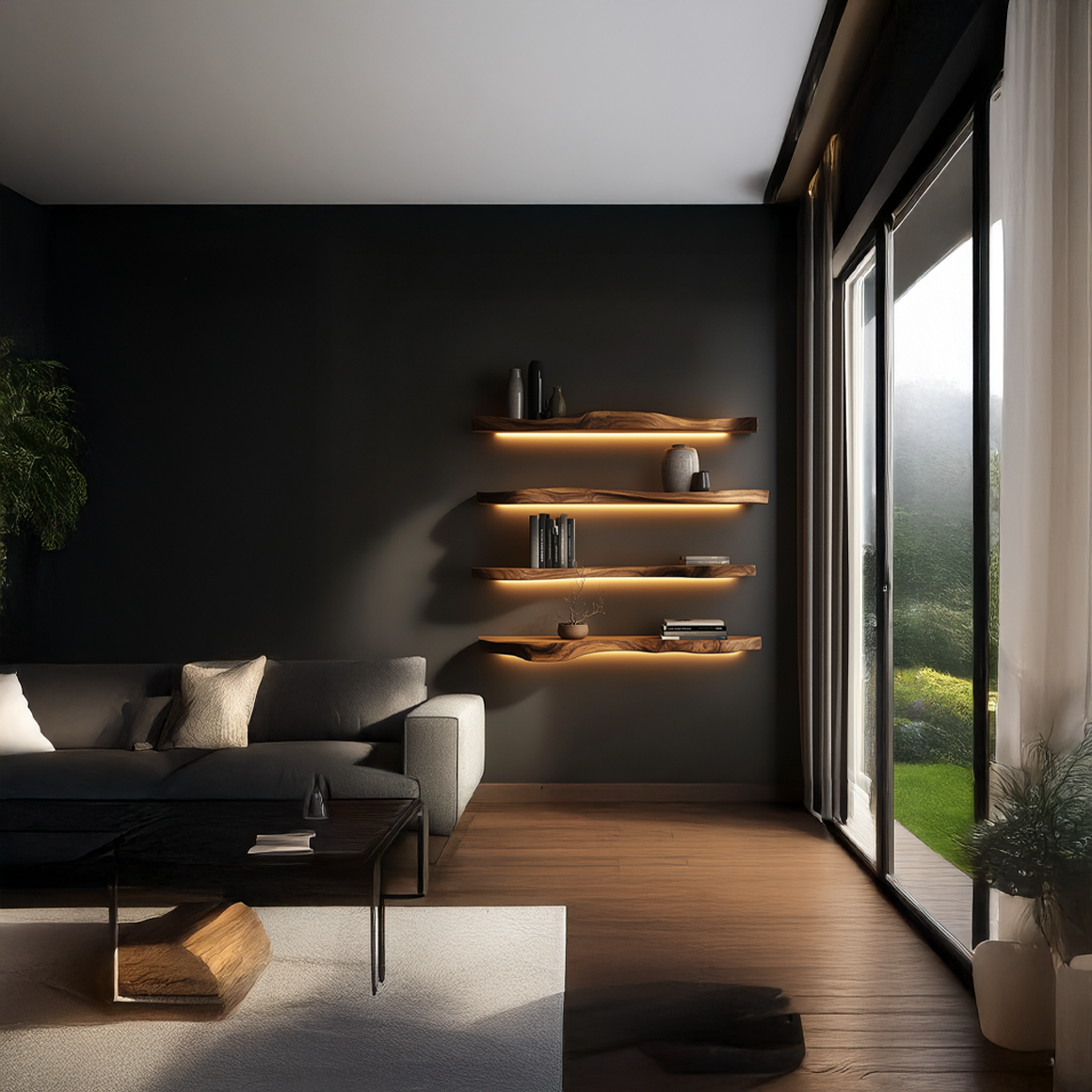 Mid Century Floating Wall Shelf For Modern Bedroom Decor SINLSAFL194