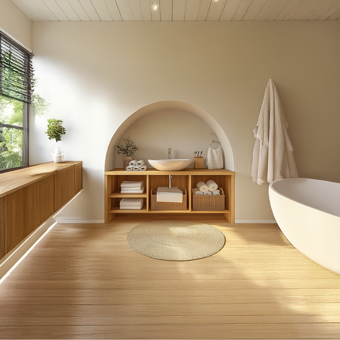 Bathroom Storage Cabinet Wooden Cabinet With Open Shelves For Bathroom SINLSABRV205