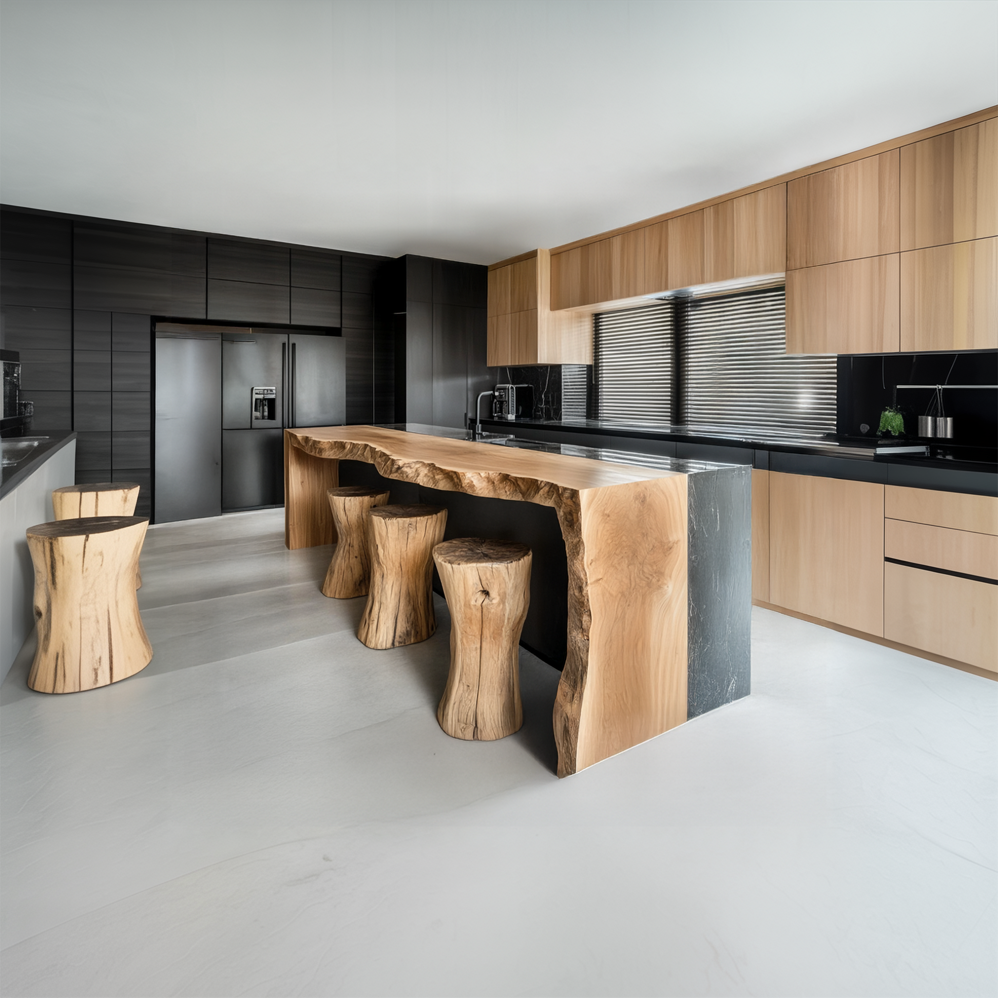 Modern Live Edge Kitchen Island For Kitchen And Breakfast Bar SINLSAKI127