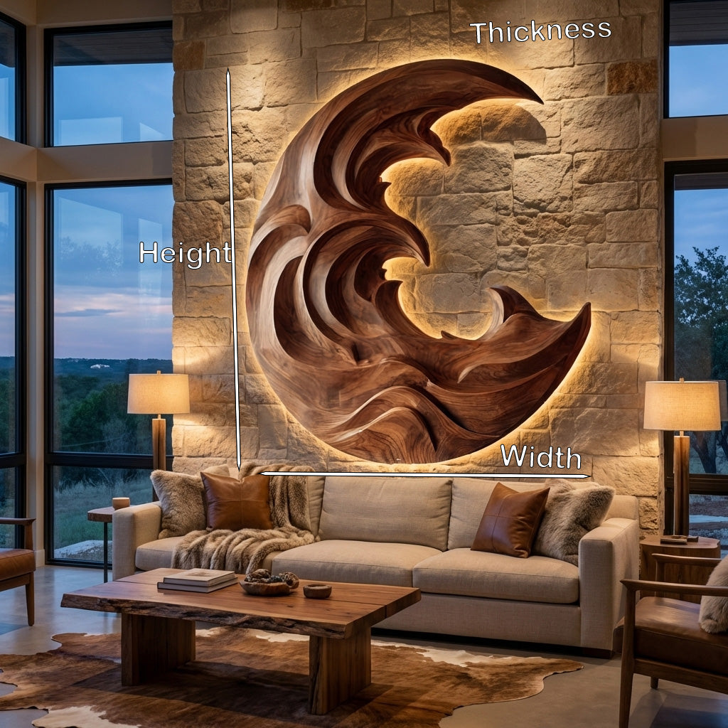Organic Modern Wood Wave Wall Art For Living Room RTTHHNWA166