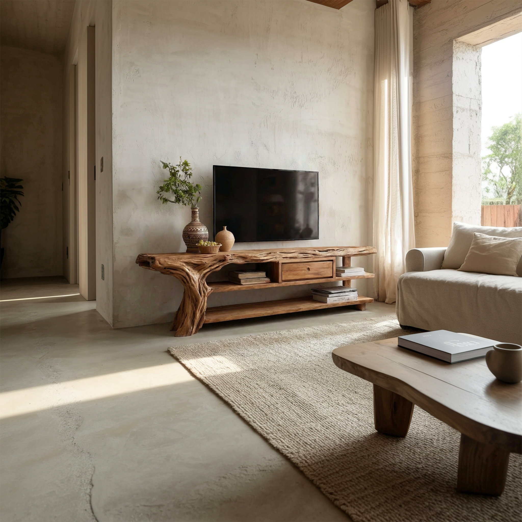 Rustic TV Stand Console For Living Room And Family Area SINLSASC460