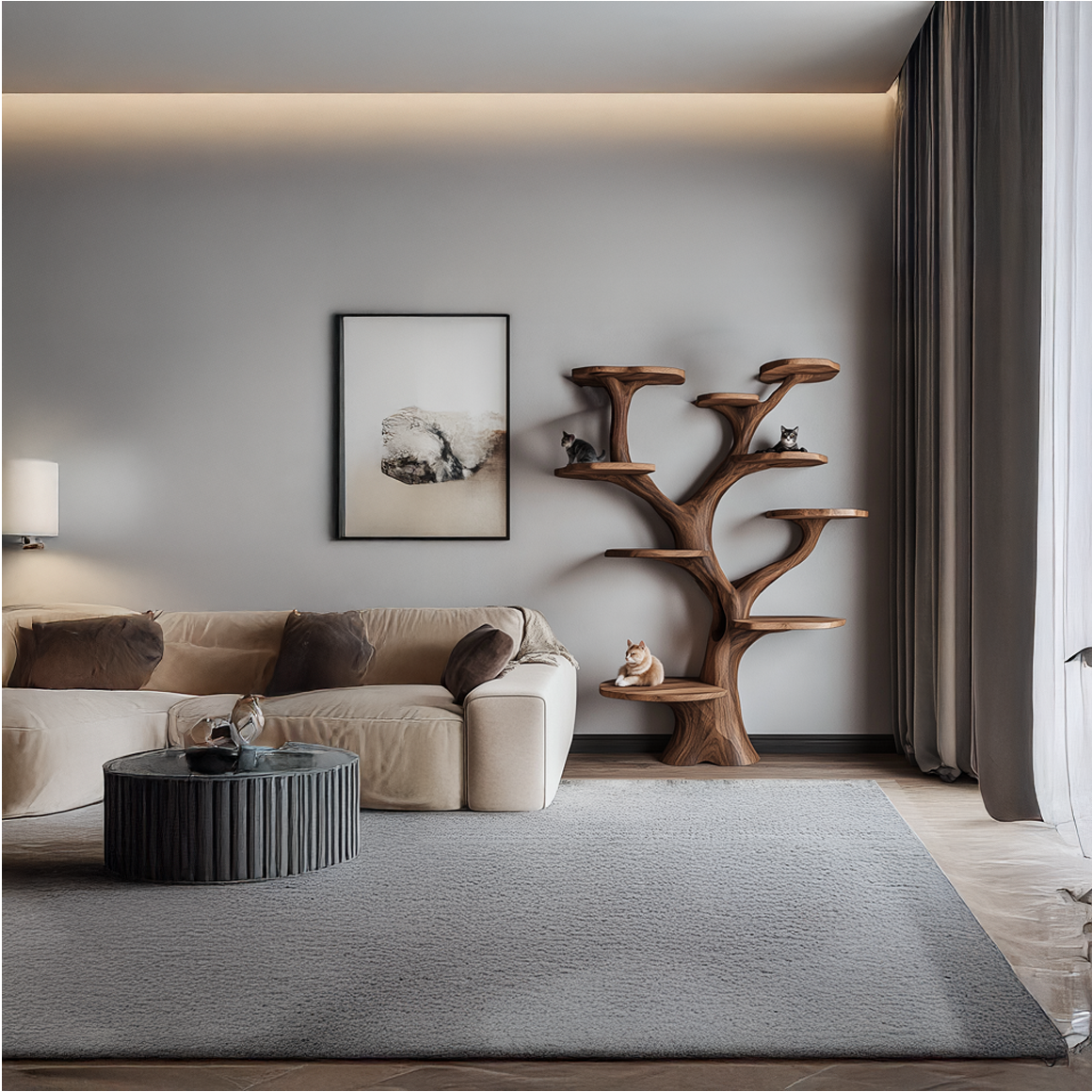 Rustic Handcrafted Cat Tree Furniture Contemporary Interiors SINLSATT071