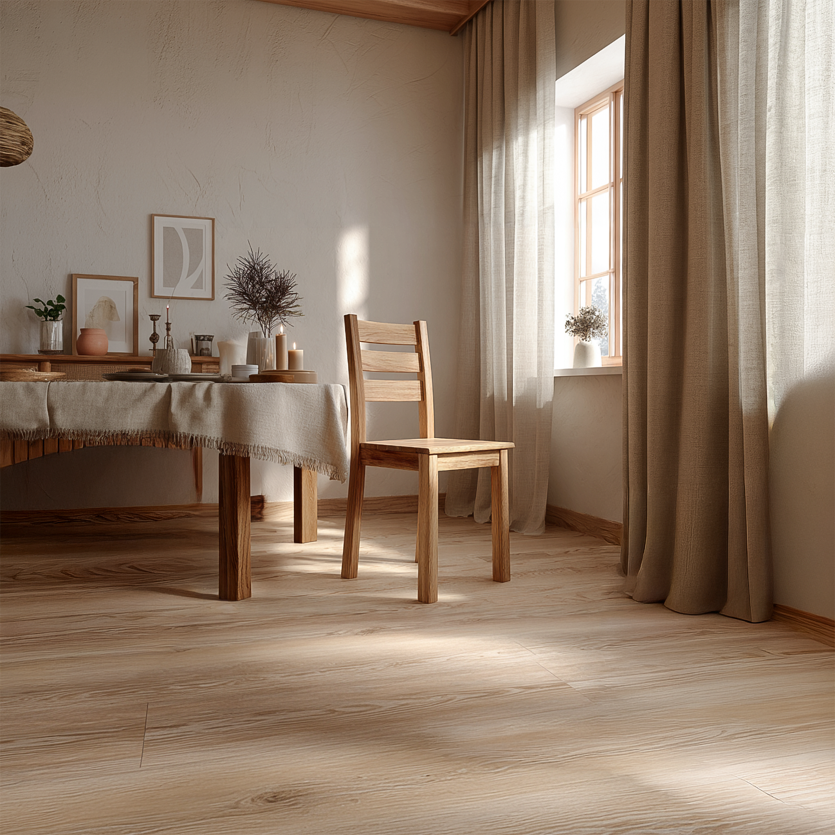 Rustic Minimal Wooden Chair Dining Room Interior Classic Seating SINLSAWC034