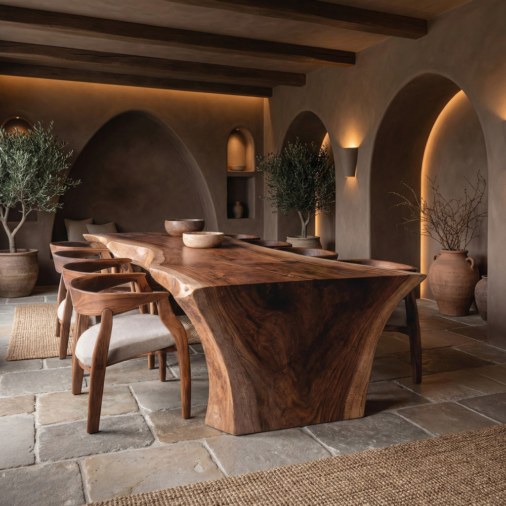 Organic Wooden Dining Table With Live Edge For Dining Room RTTHHNDN041