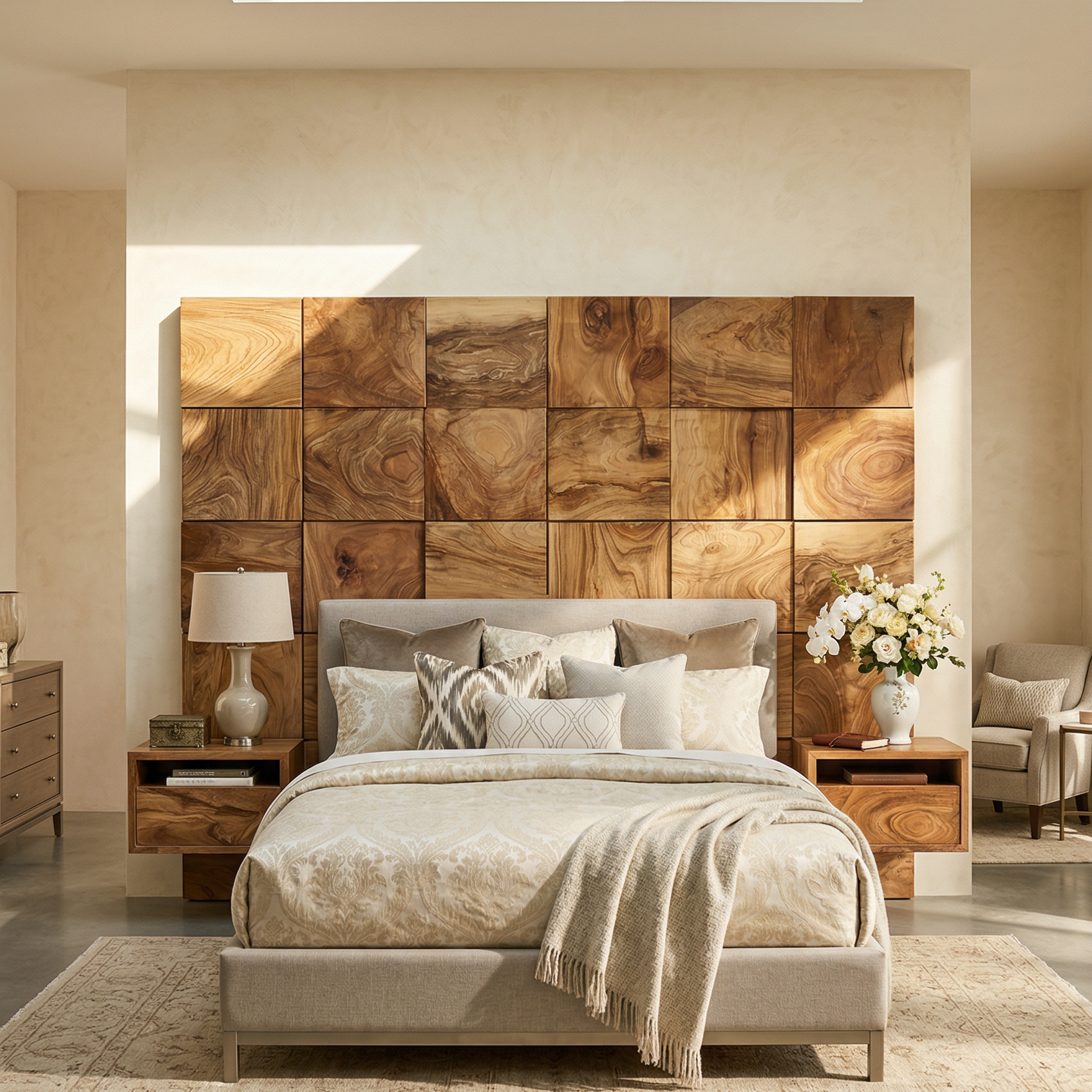 Rustic Square Panel Headboard For Modern Farmhouse Bedroom Decor SILDTTRHB004