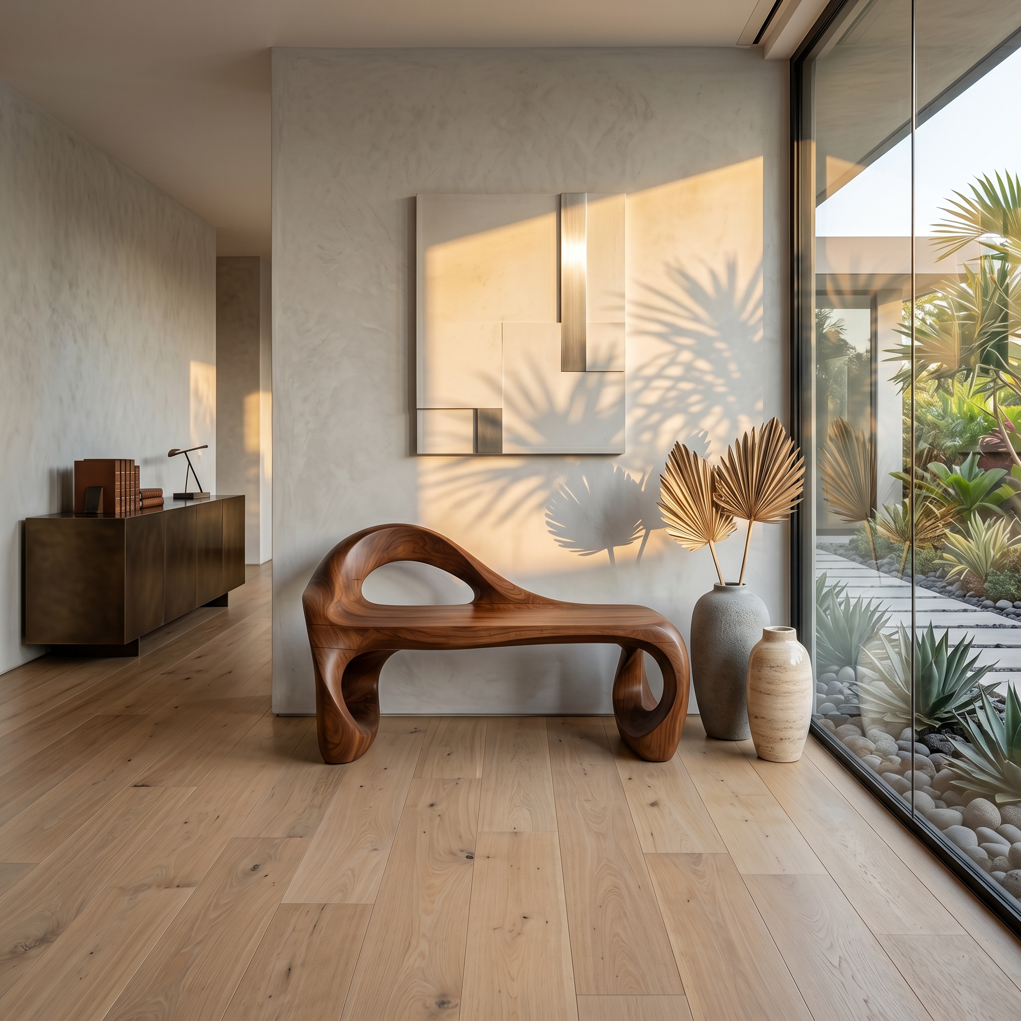 Contemporary Knot Form Bench For Hallway Interior Area SILDTTNBEN019