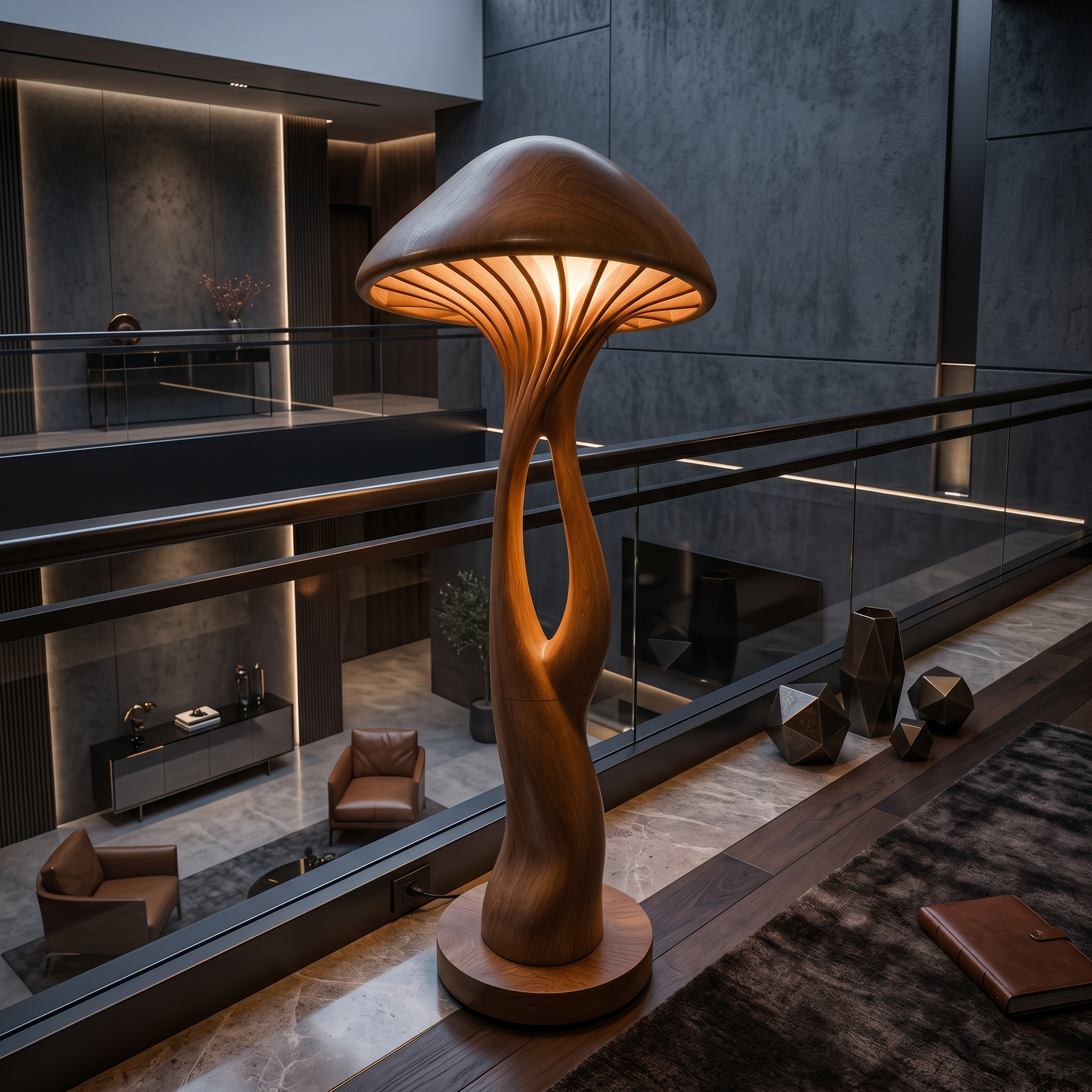 Organic Canopy Mushroom Floor Lamp For Bedside SILDTTNLAM011