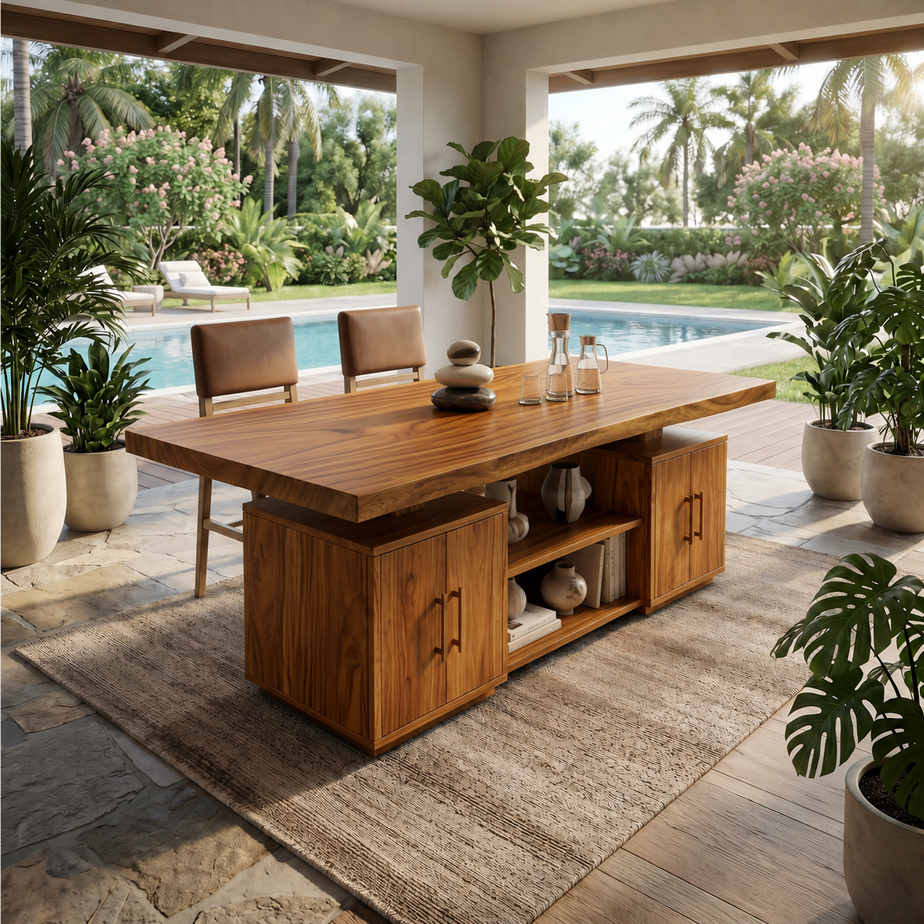 Cross Base Dinner Table For Bright Dining Room SILDTTRDN071