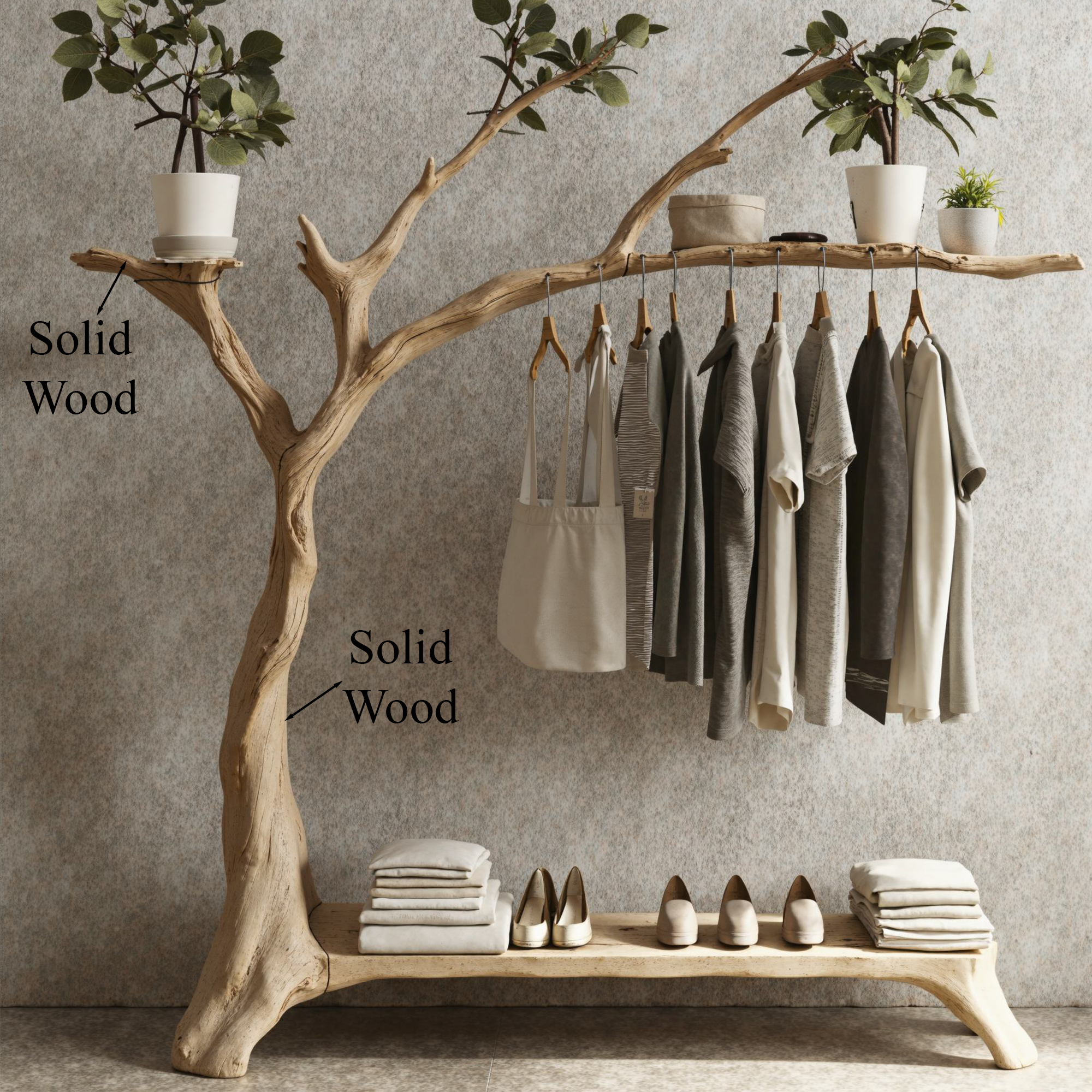 Tree Branch Shoe Rack For Closet Coat Rack With Shelf Rack For Shoe SINLTB100