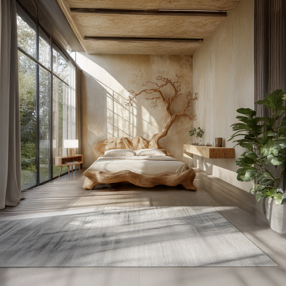 Rustic Organic Tree Branch Bed Contemporary Bedroom SINLSAWB072