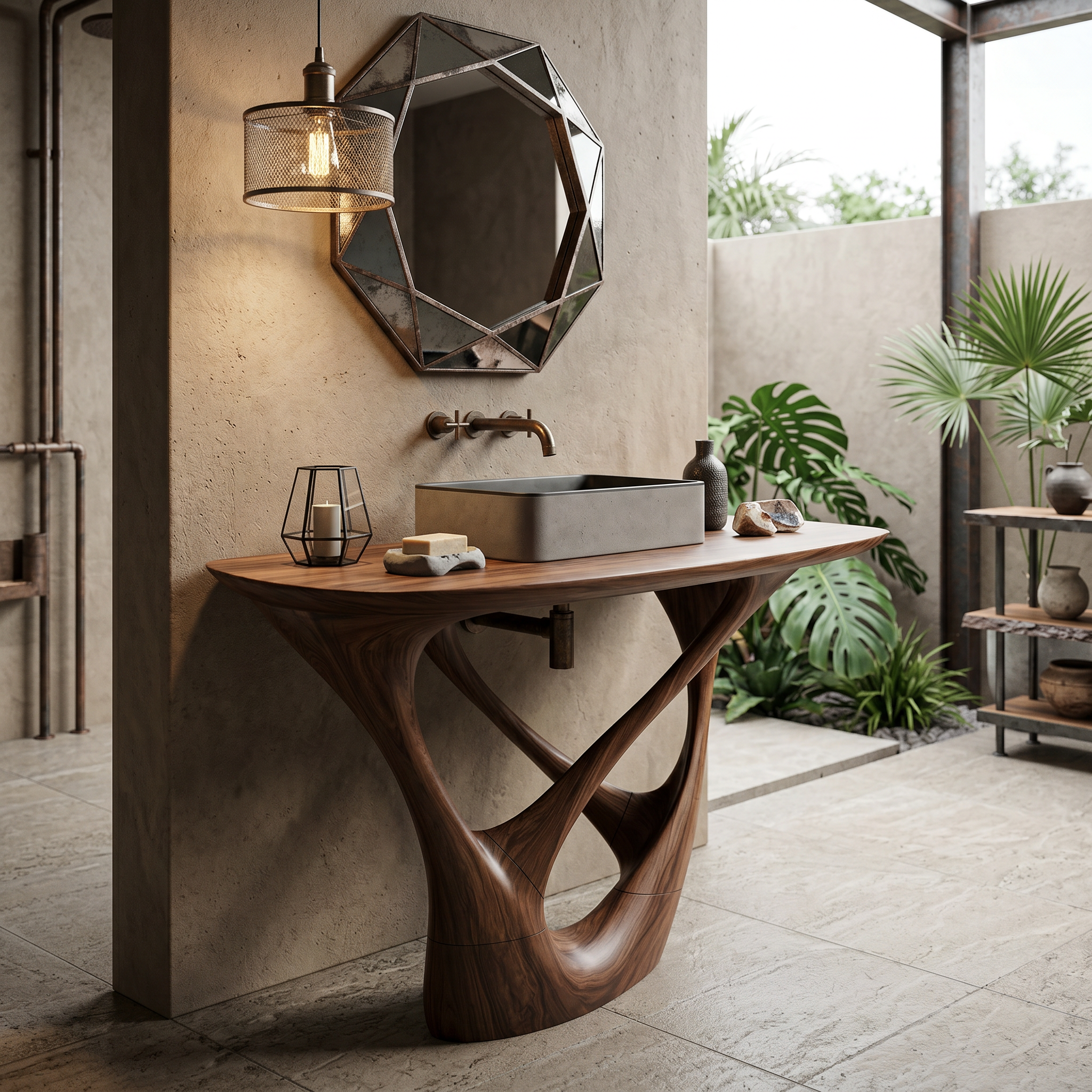 Botanical Wooden Sink Vanity For Spa Retreat SILDTTRBRV170