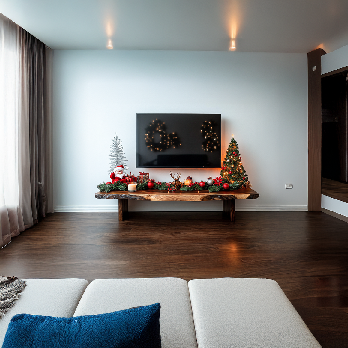 Rustic TV Stand Holiday Decor Living Room Display SINLSACS297