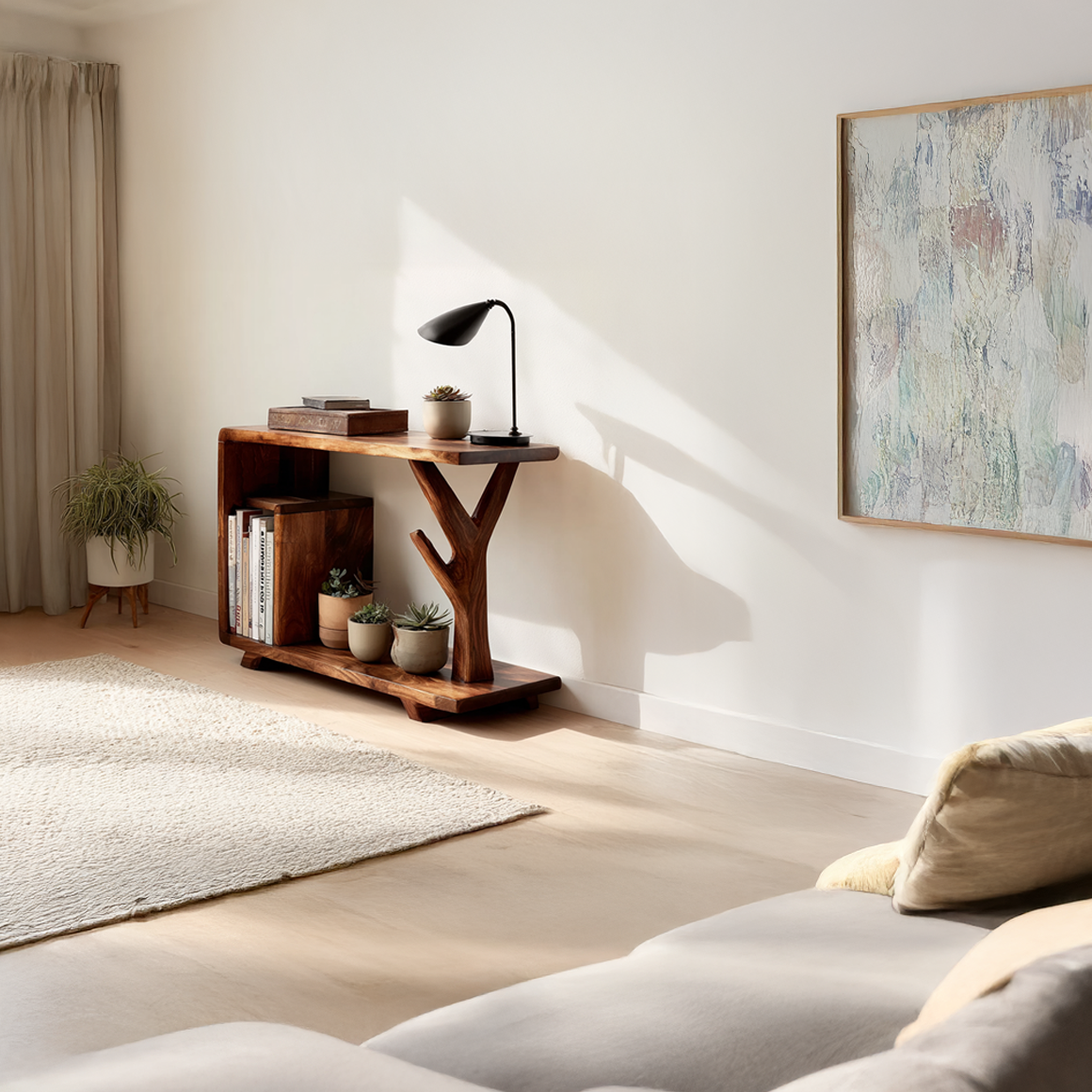 Free Standing Rustic End Table Guest Room SINLSABT086