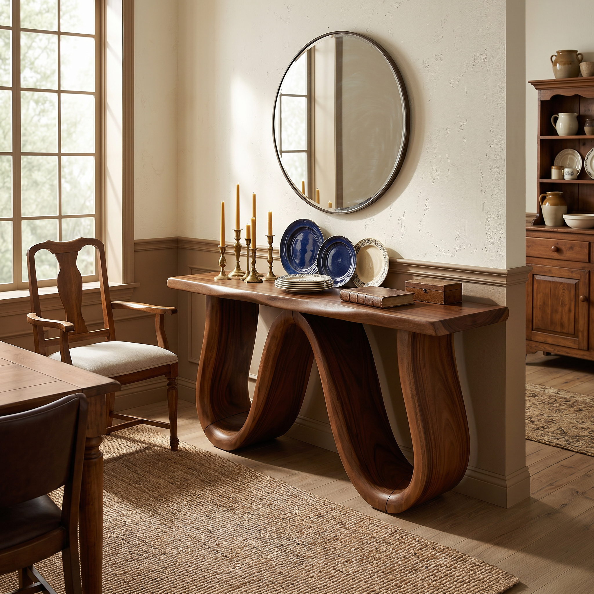Organic Wood Hallway Table For Dining Room Furniture SILDTTRCS053