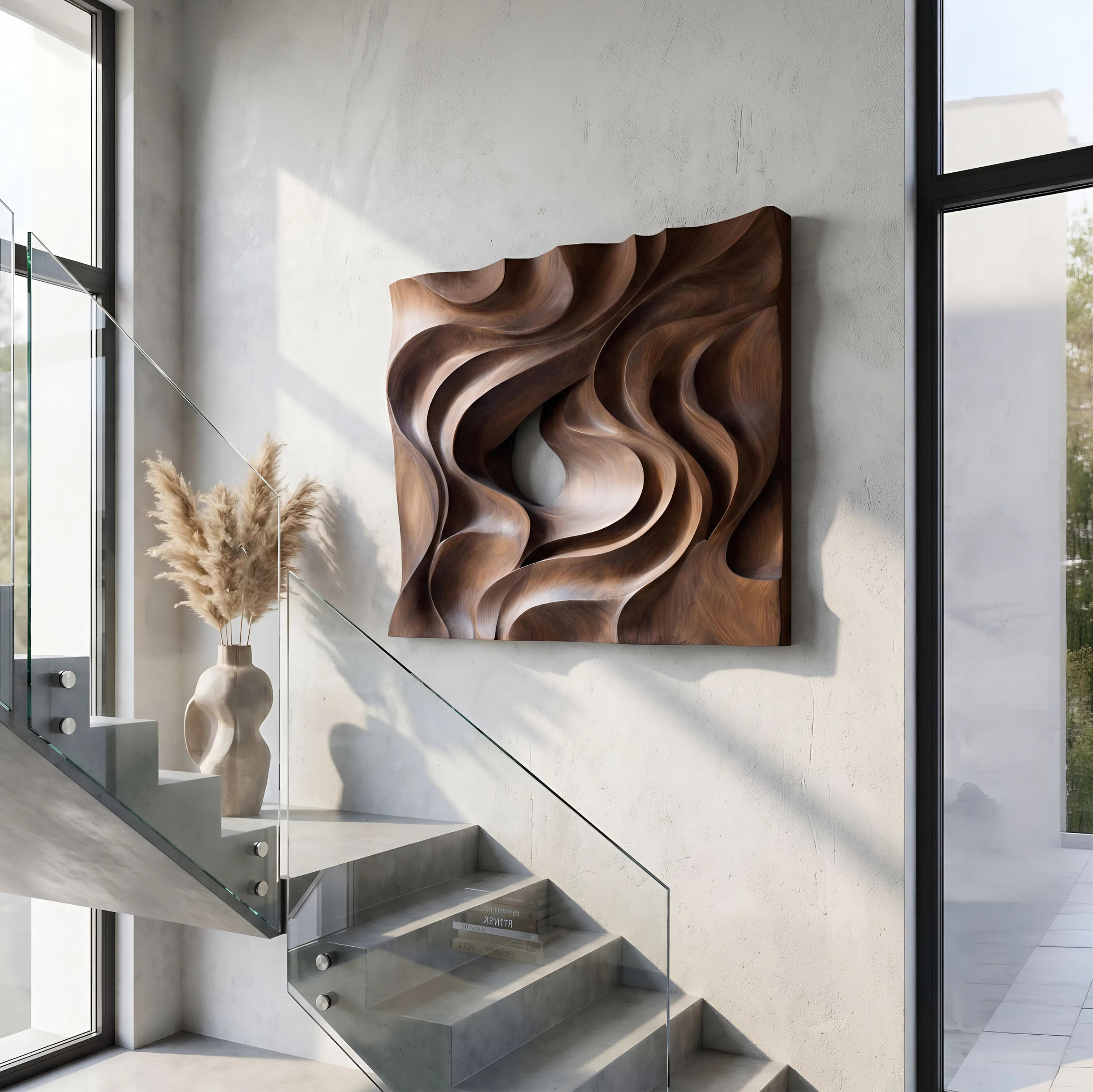 Scandinavian Curved Wall Art Panel For Living Room SILDTTNWA075
