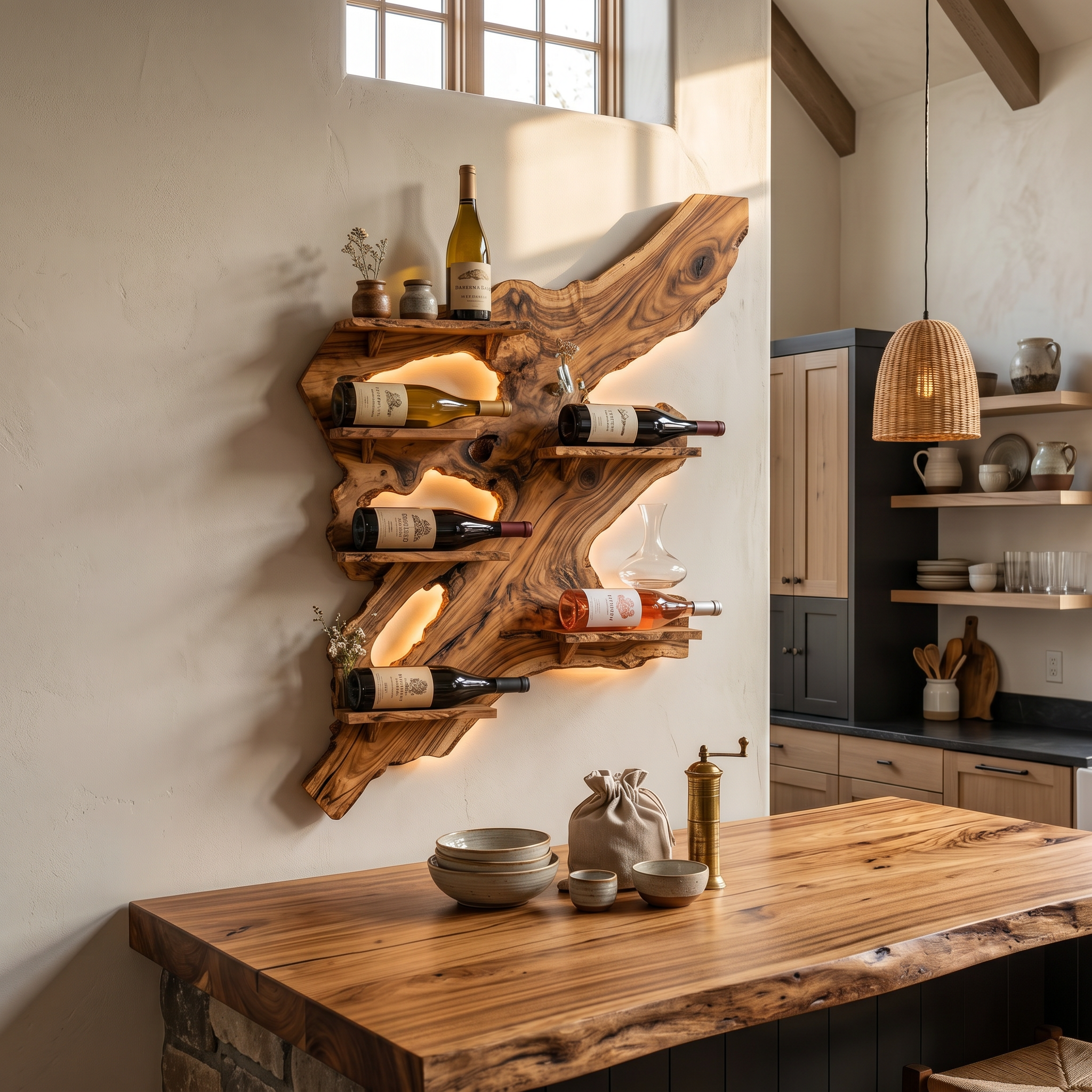 Rustic Wine Rack For Furniture Home Bar Wall Design SILDTTRWH022