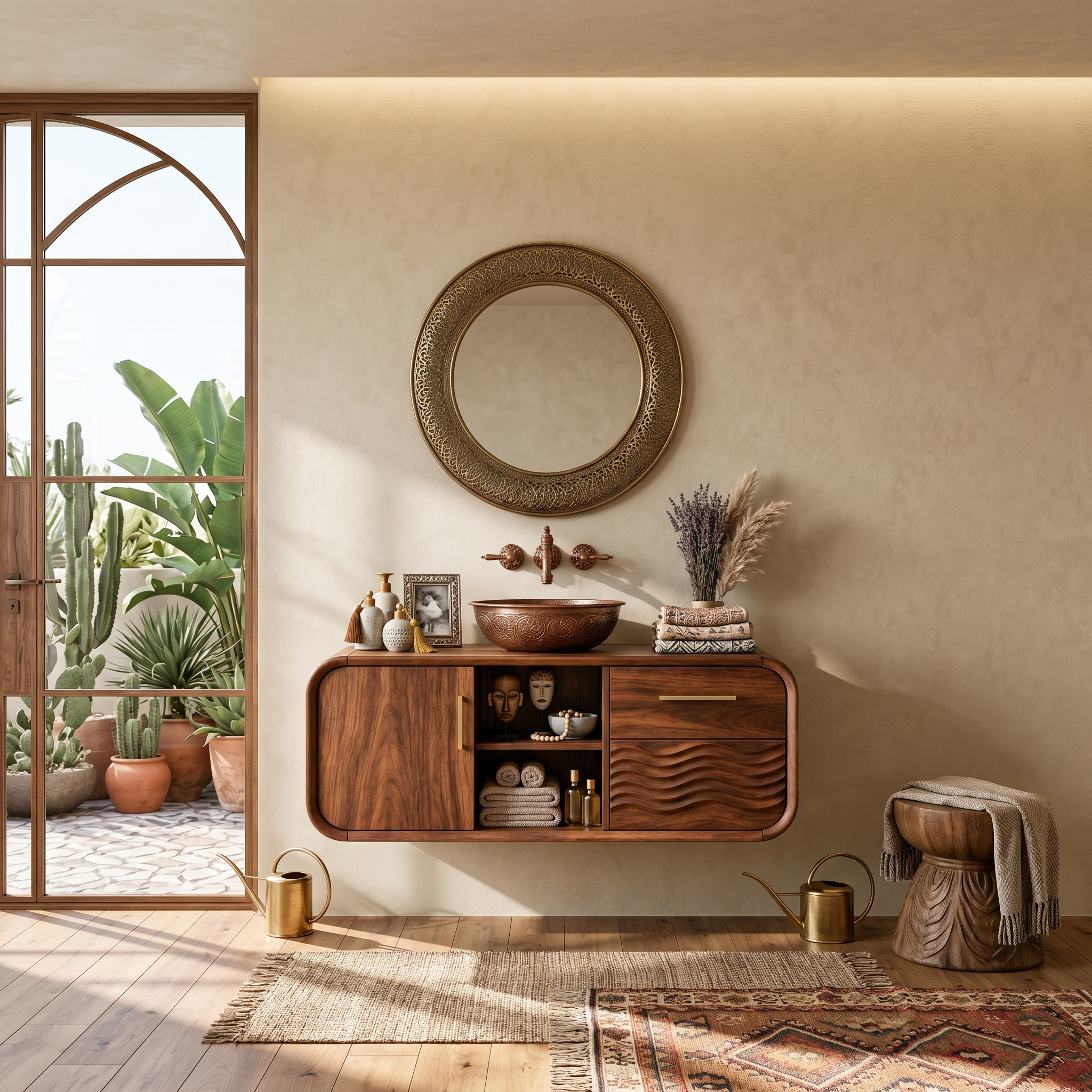 Mid Century Floating Vanity With Storage For Bathroom SILDTTNBRV057