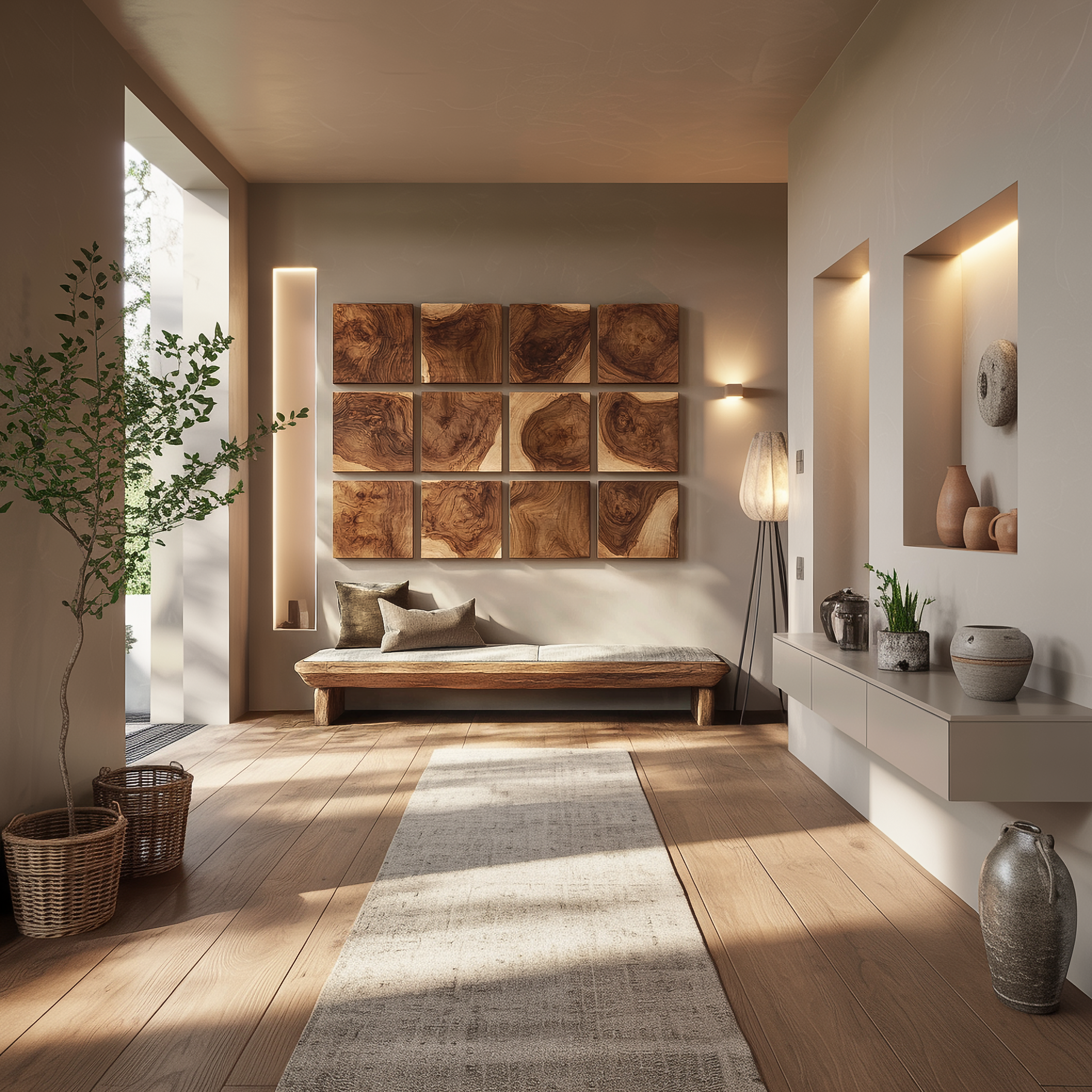 Organic Wood Grain Wall Art For Living Room And Entryway SINLSAWD013