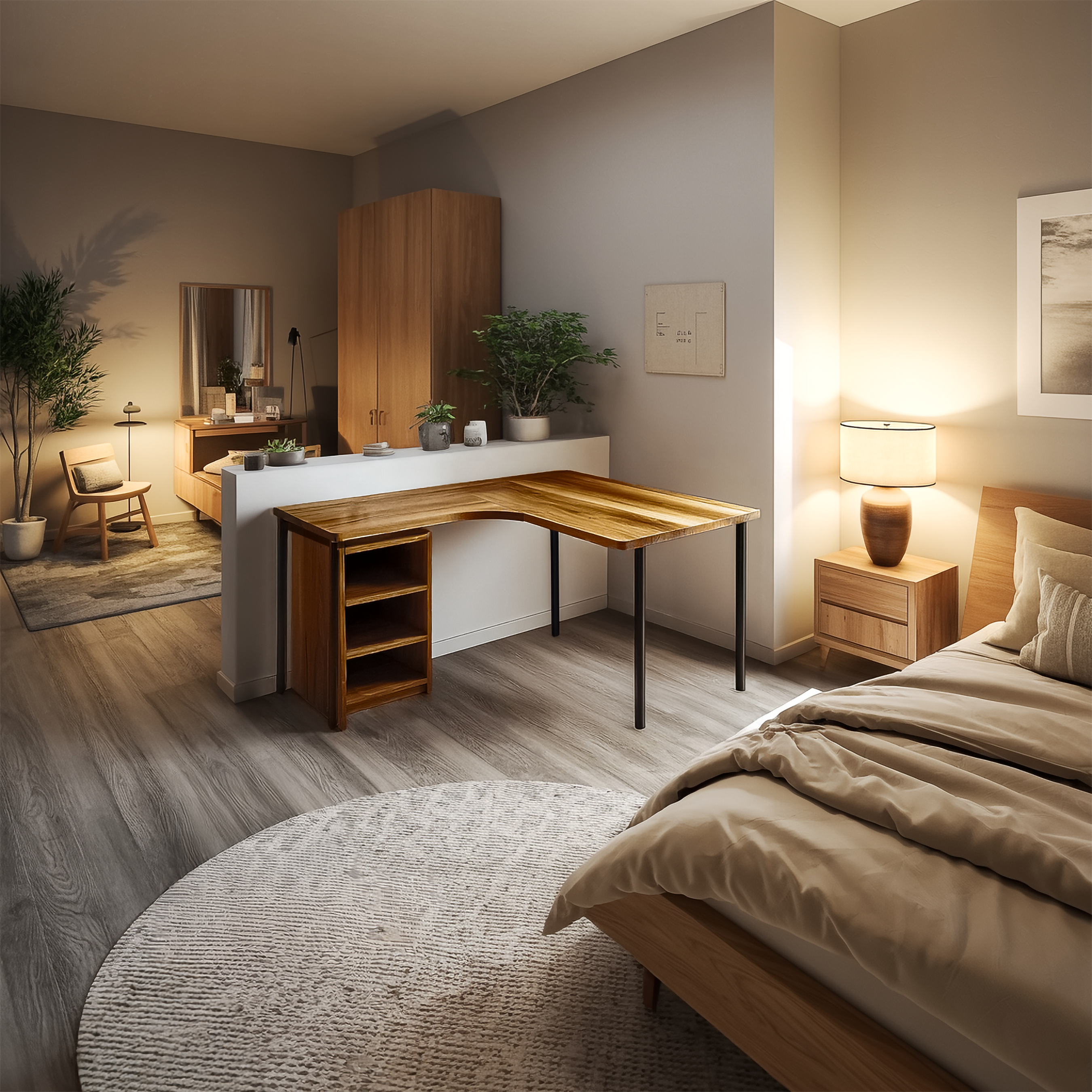 Scandinavian Clean Corner Writing Desk Study Room And Bedroom SINLSADK077
