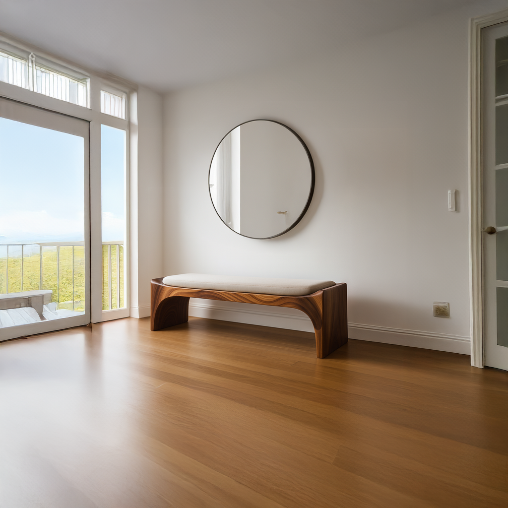 Mid Century Modern Bench Entryway Accent Seating Living SINLSARS011