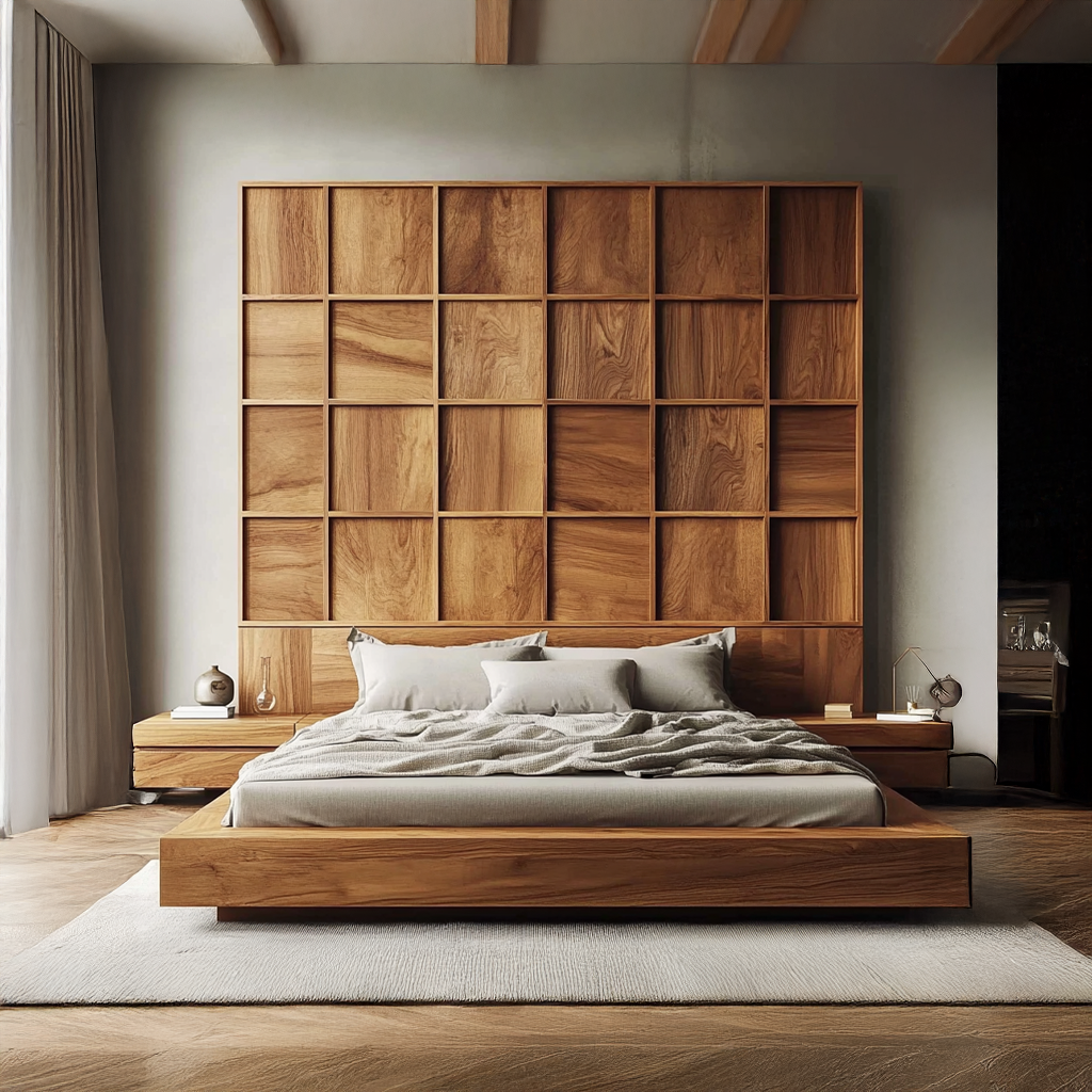 Custom Headboard Panels Solid Wood Wall Decor Bed Room Gift SINLSADH004