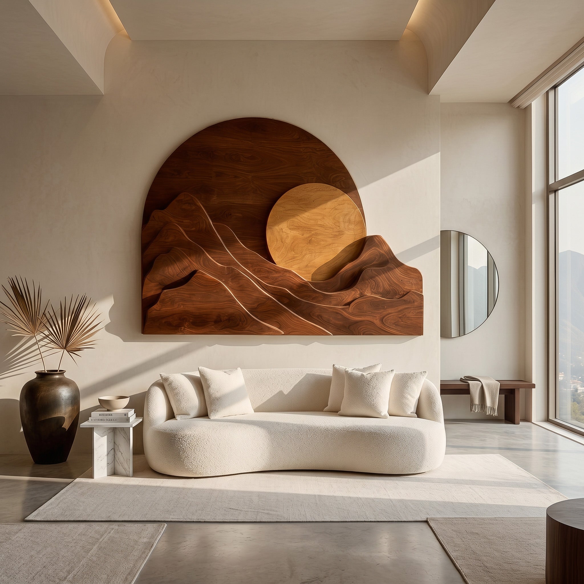 Organic Modern Mountain Wood Wall Art For Living Room RTTHHNWA201