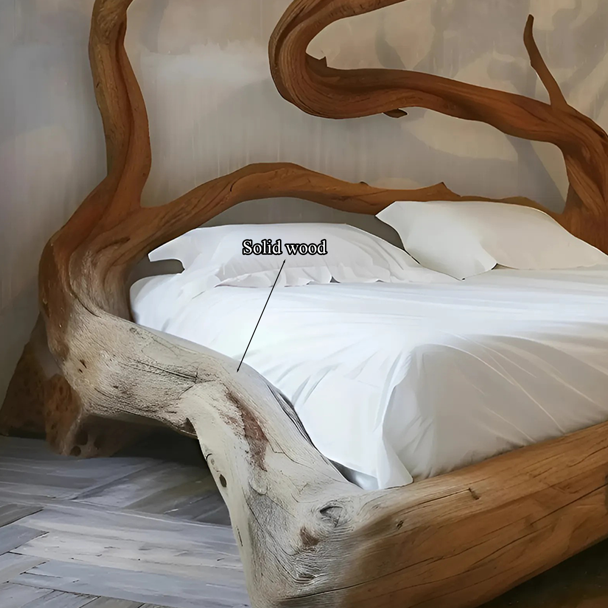 Backdrop Bed Frame Wood Furniture Handmade Decor Bedroom Valentine Gift SINLWB006