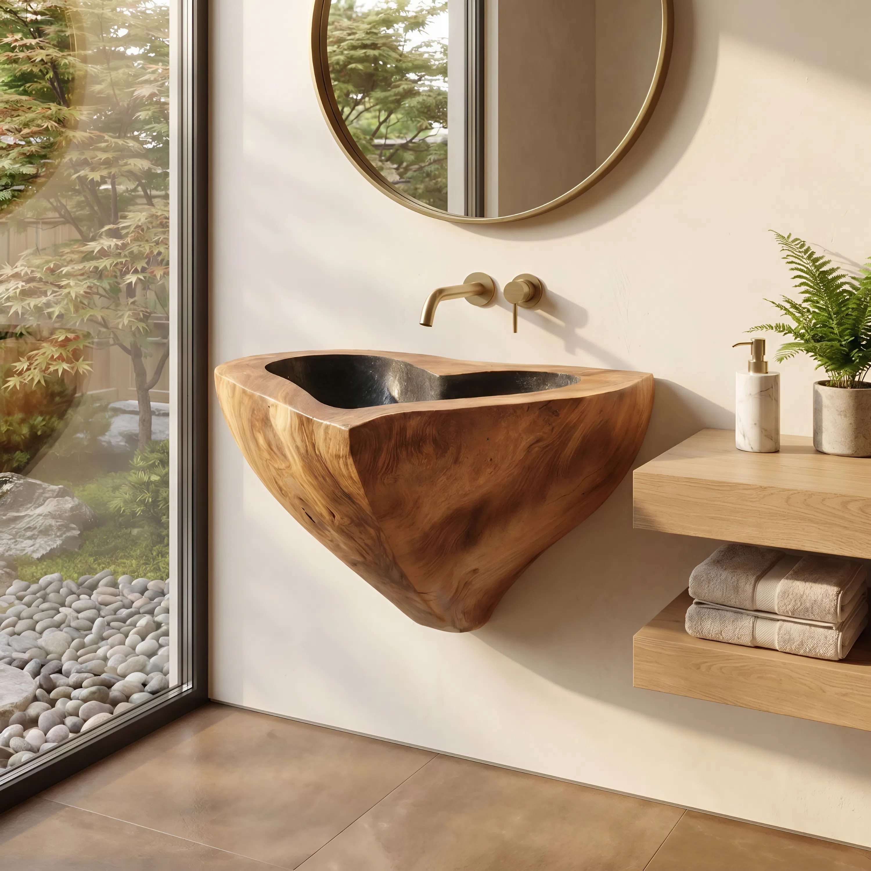 Mid Century Solid Wood Vanity Sink For Modern Bathroom Furniture Decor SILDTTNVS053