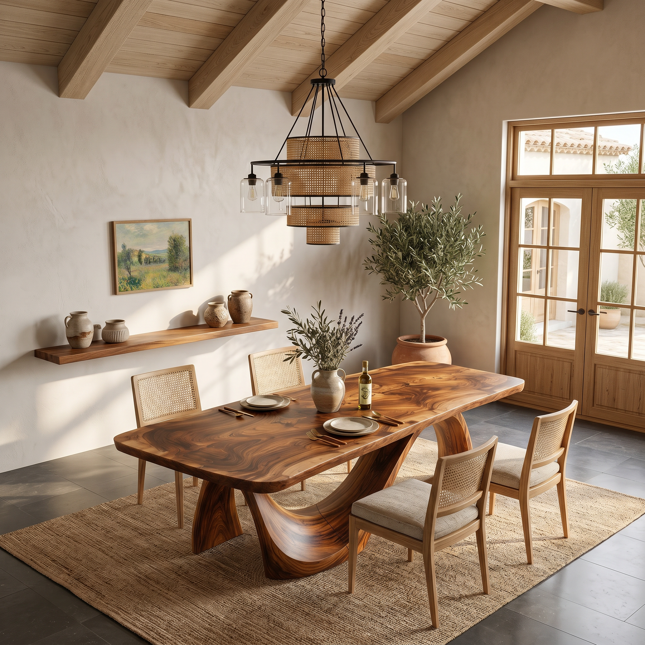 Minimalist Irregular Dining Table For Apartment Dining Area SILDTTNDN025