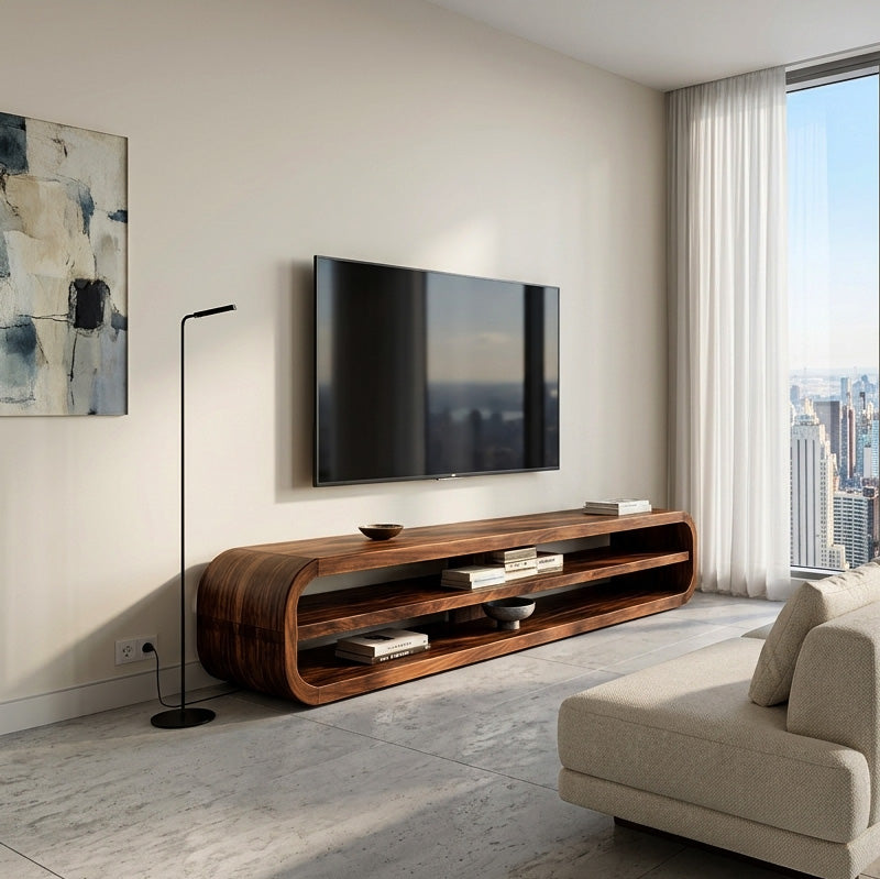 Contemporary Wooden TV Console With Open Storage For Living Room RTTHHNTVC109