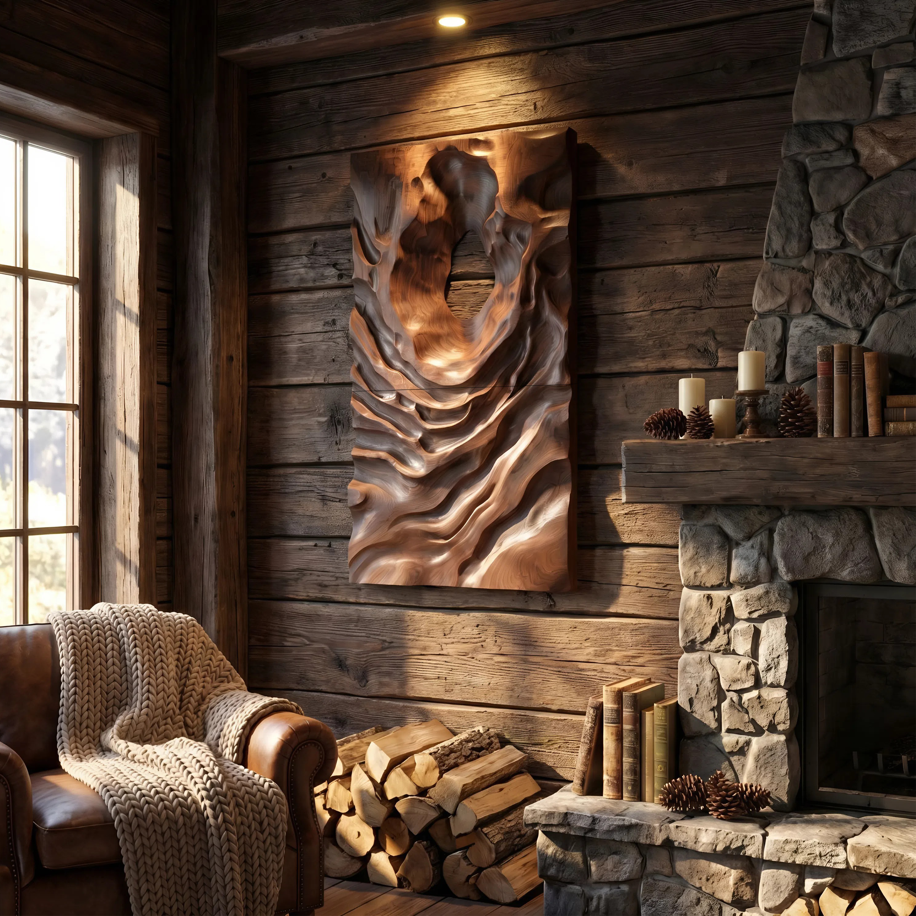 Scandinavian Embossed Wall Panel Decor For Living Room SILDTTNWA070