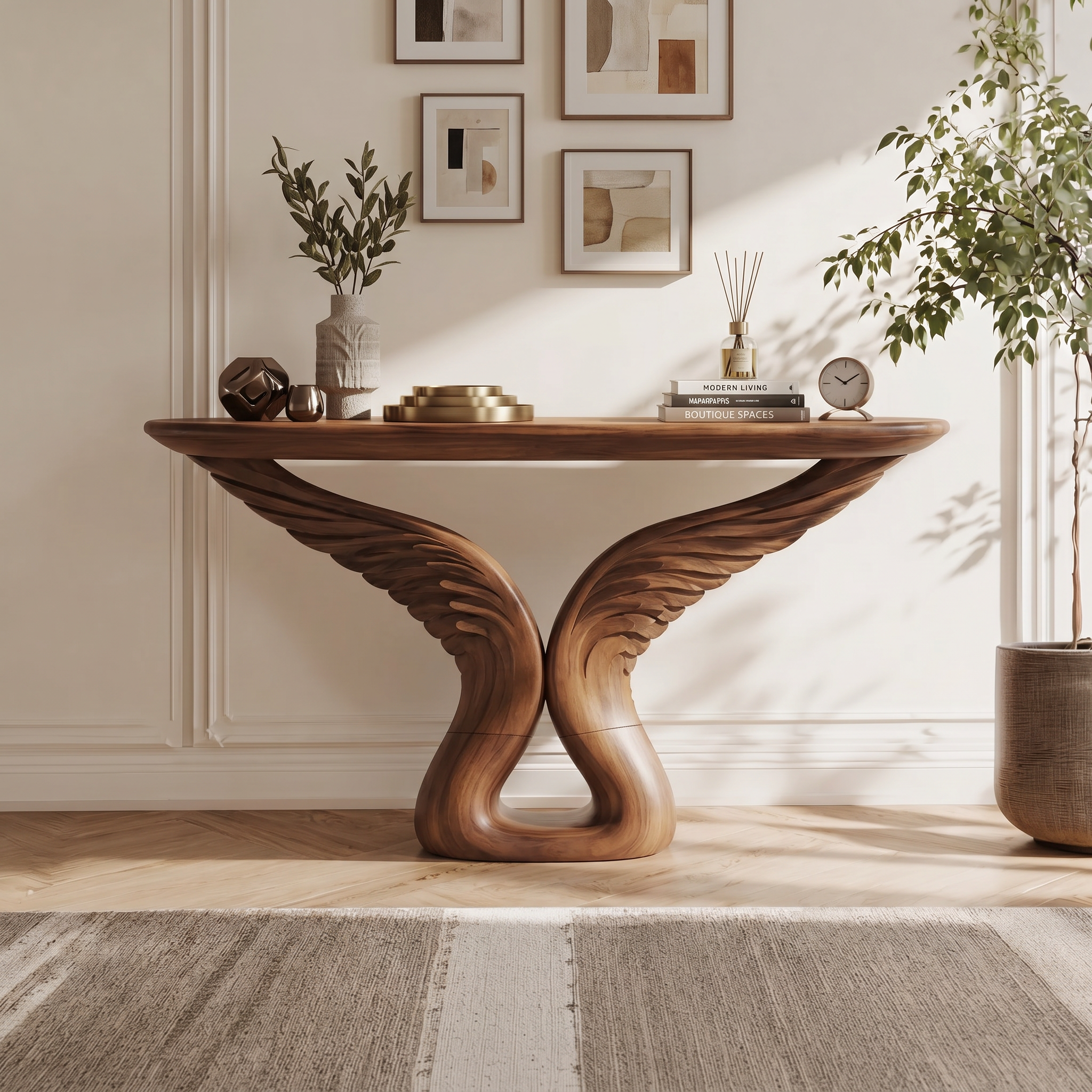 Organic Arch Base Console Table Contemporary Hallway SILDTTRCS082