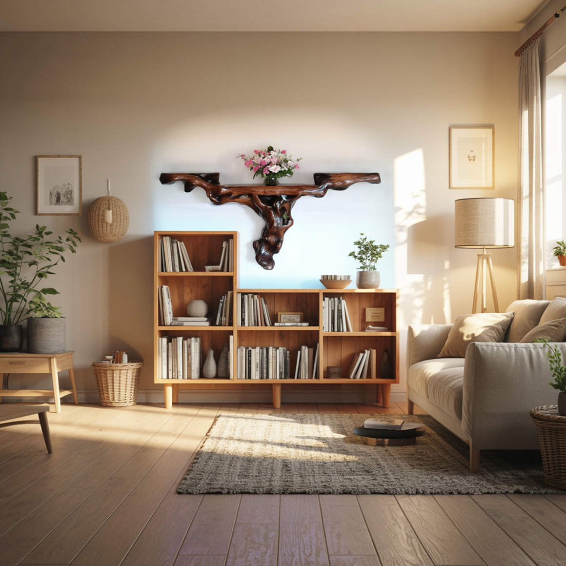 Organic Artistic Wall Shelf For Living Room And Lounge SINLSAFL326