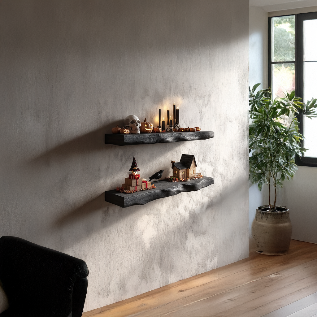 Rustic Halloween Floating Shelves Entryway SINLSAFL151