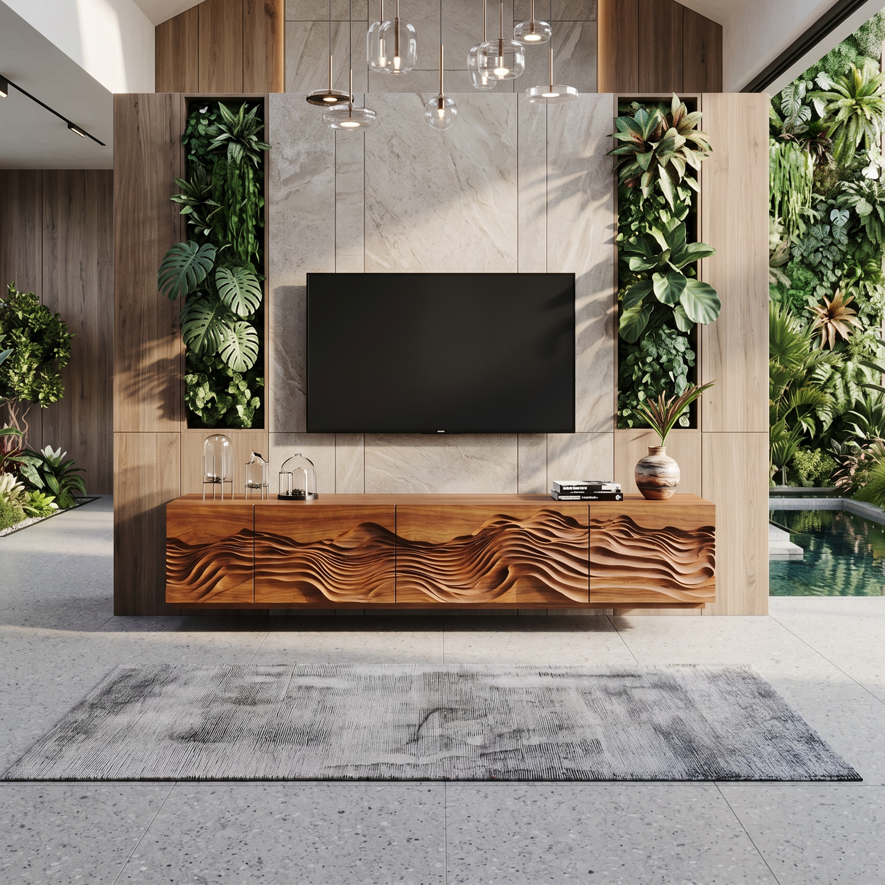 Mid Century TV Table For Living Room Design SILDTTNTVC040