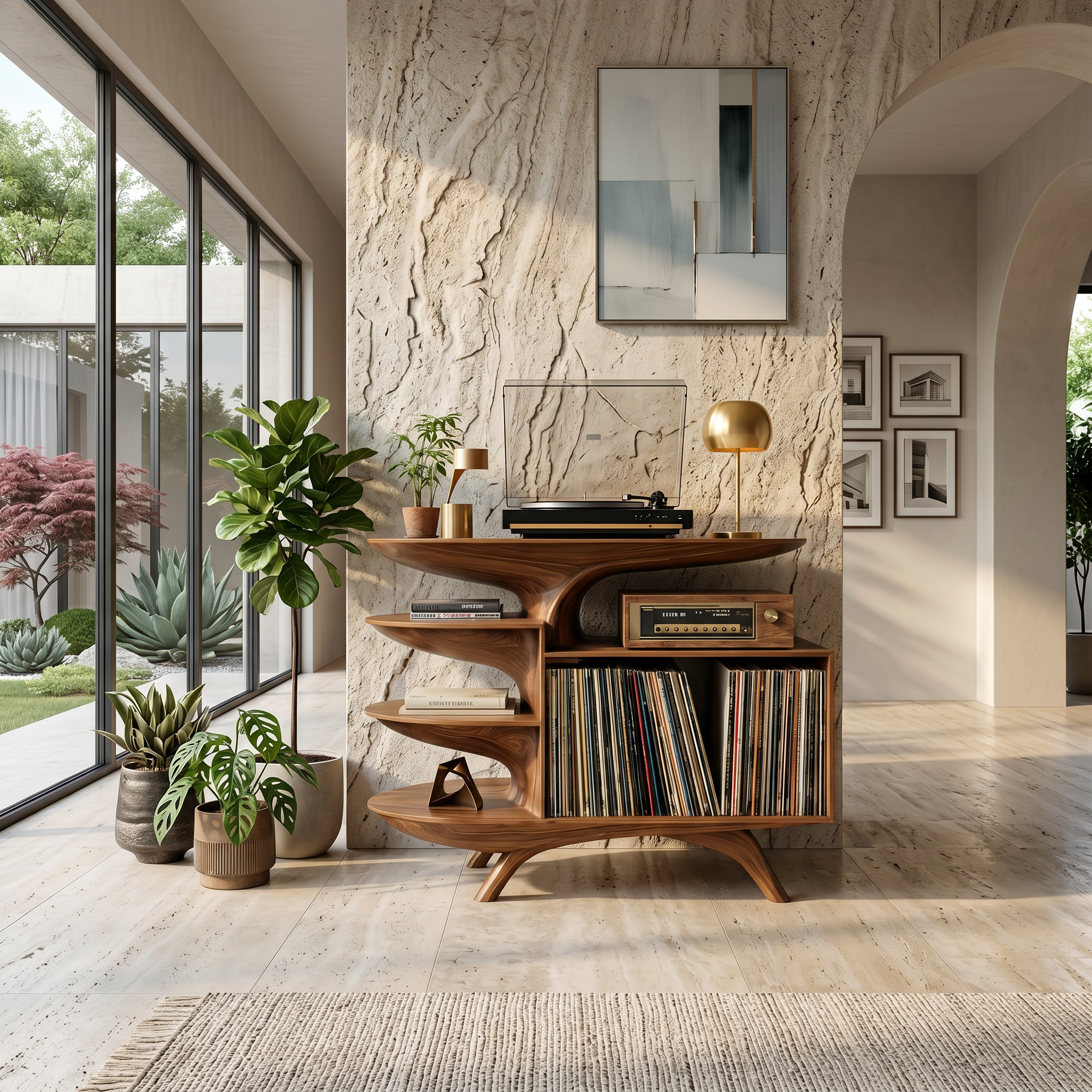 Modern Wooden Record Stand For Bedroom Interior Design Style SILDTTNRPT018