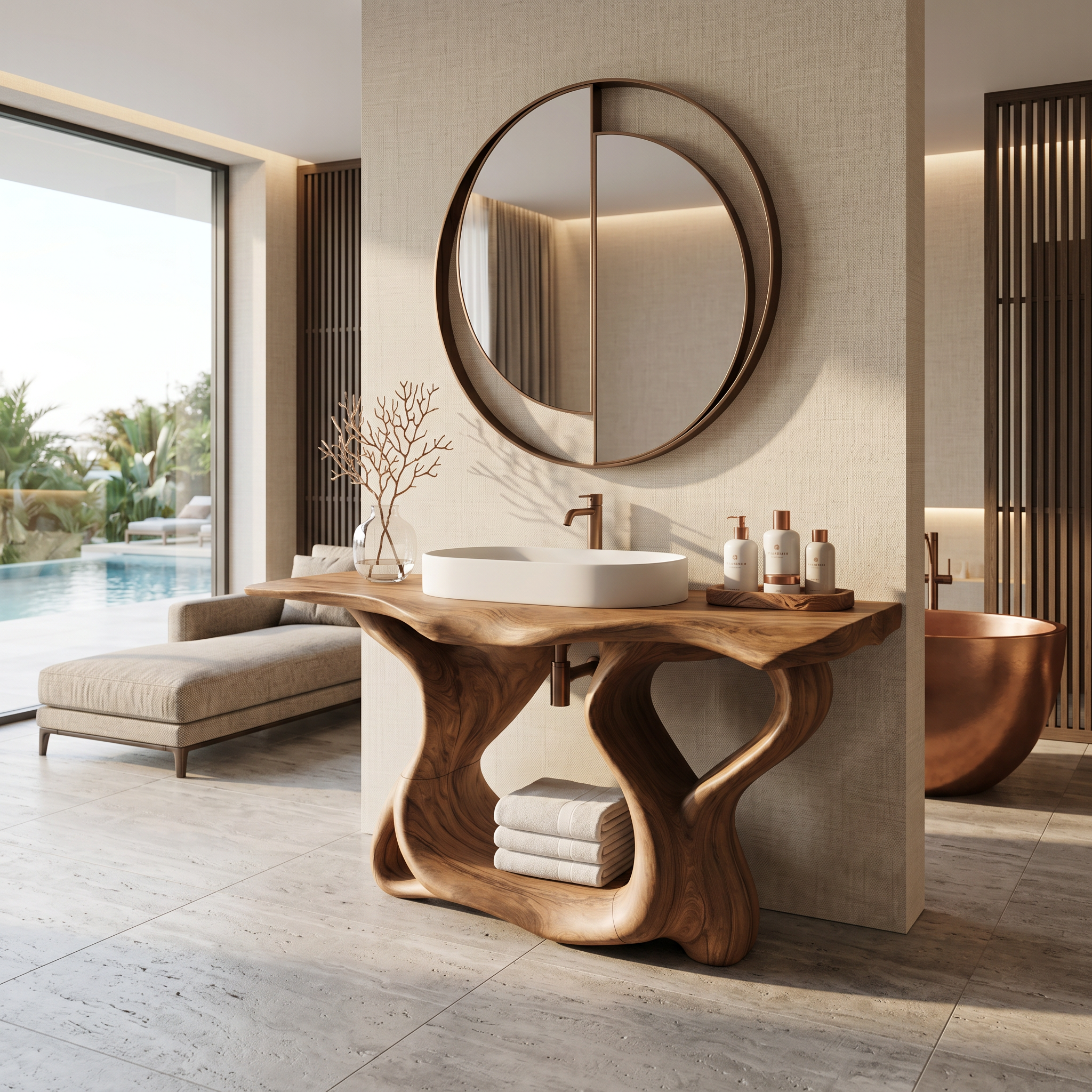 Rustic Solid Wood Vanity For Bathroom Furniture Decor SILDTTRBRV014