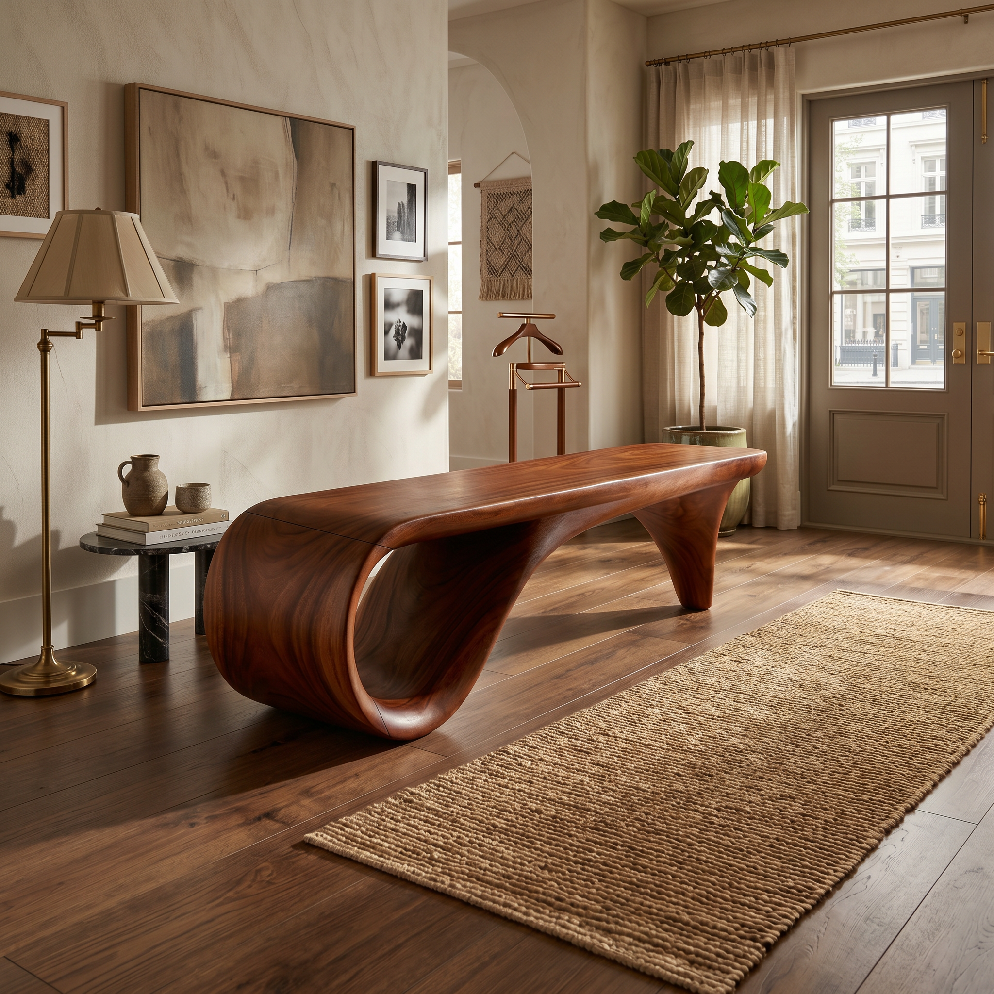 Live Edge Wooden Bench Rustic Interior SILDTTRBEN061