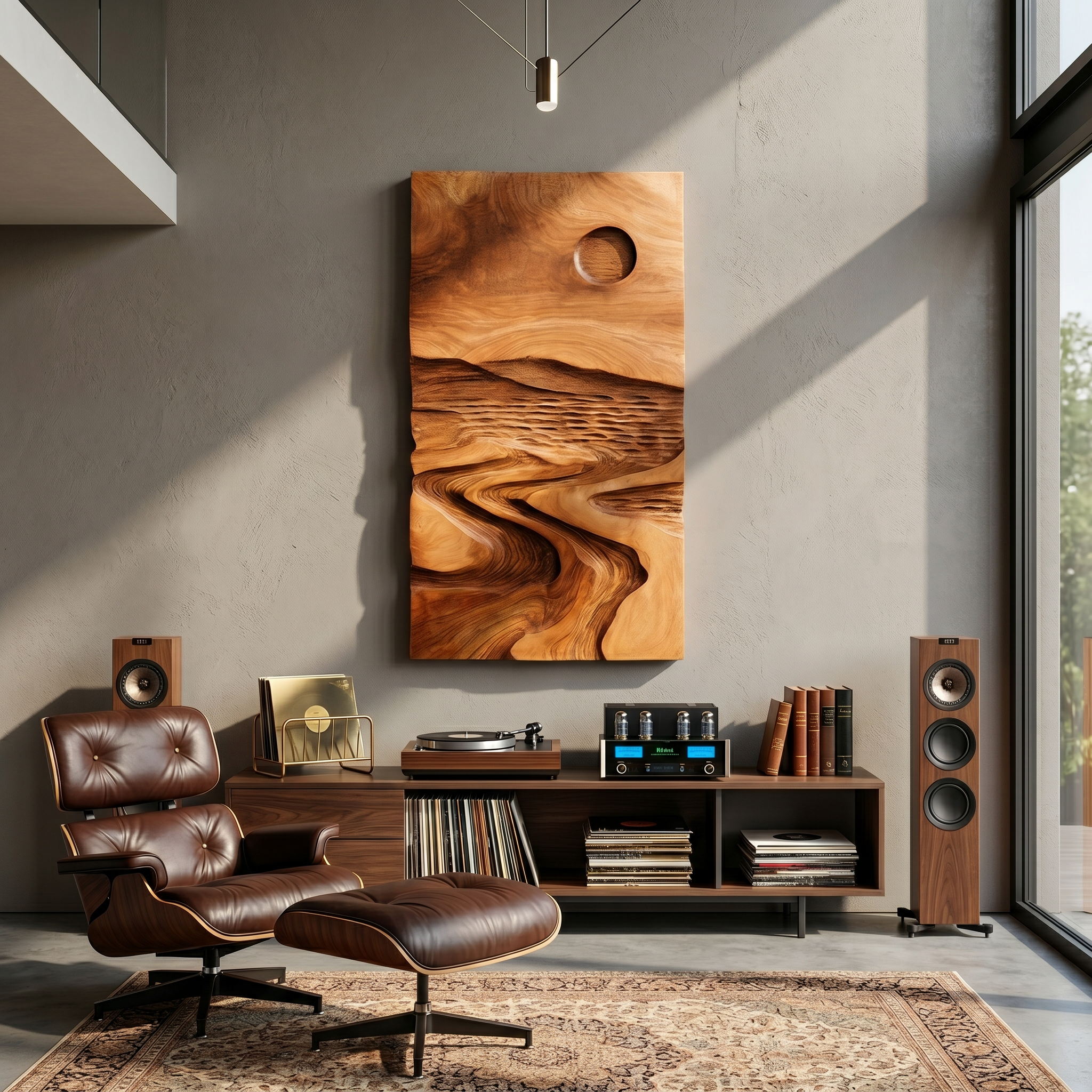 Sculpted Wood Grain Landscape Wall Art For Rustic Modern Living Room Decor SILDTTRWA088
