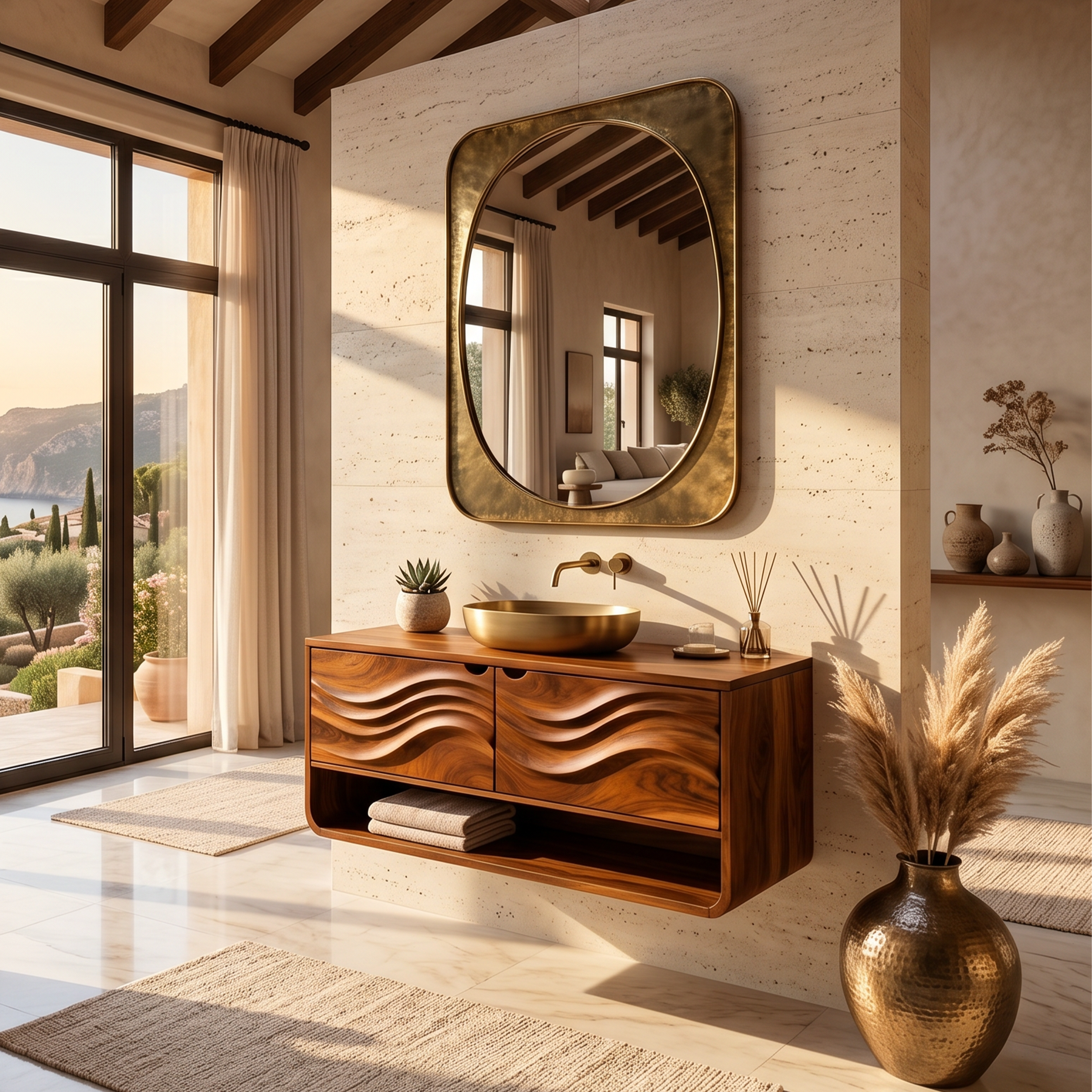 Scandinavian Floating Vanity With Cabinet For Apartment SILDTTNBRV066