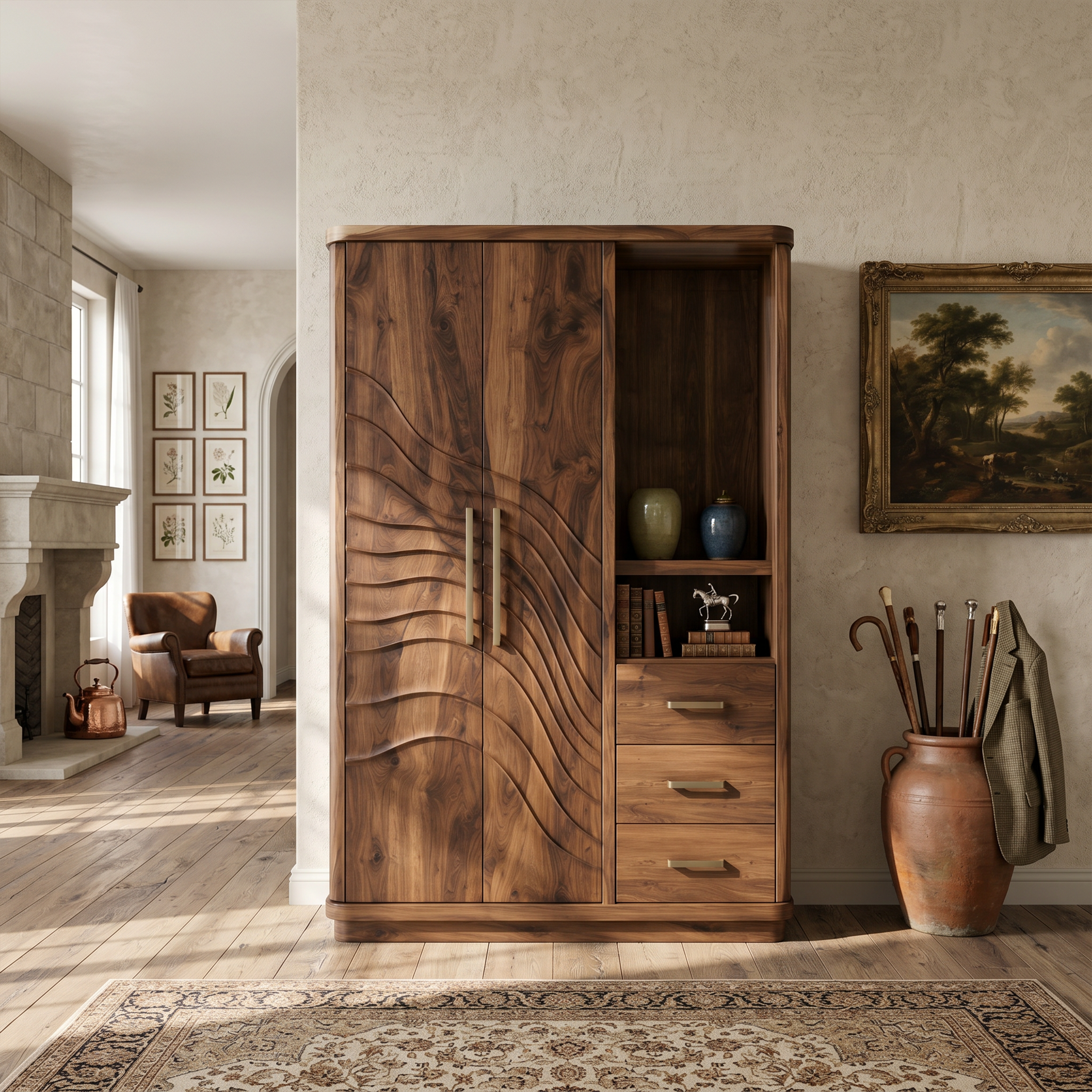 Modern Artistic Form Armoire For Open Lounge Bedroom SILDTTNWDE005