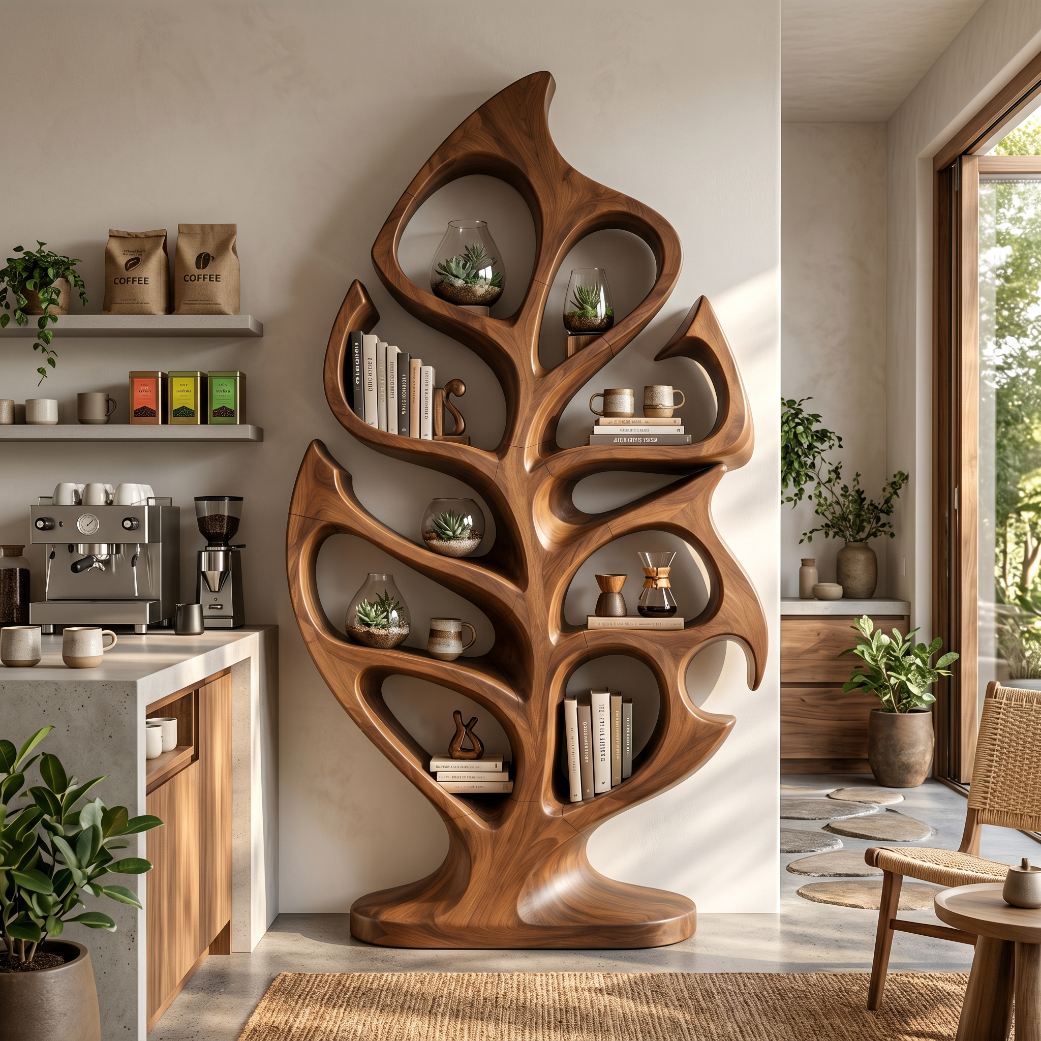 Organic Storage Bookshelf For Comfortable Reading Space SILDTTNBS046