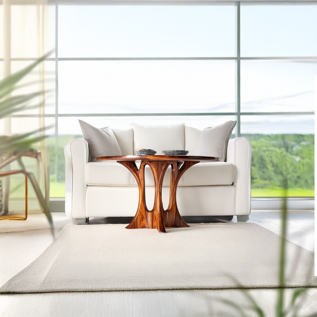 Modern Coffee Table Walnut Wood Living Room Gift SINLSACF022