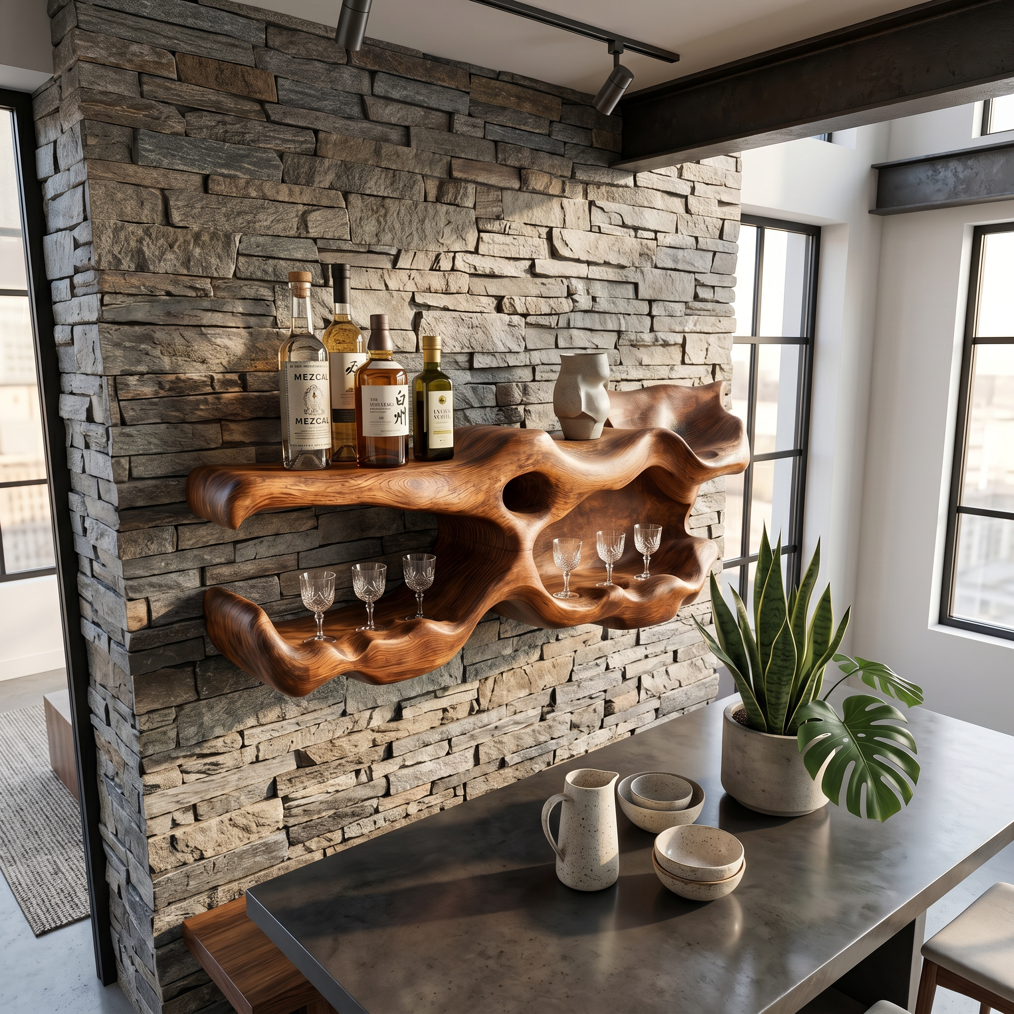 Farmhouse Wine Holder For Living Room Shelf Accent SILDTTNWH016